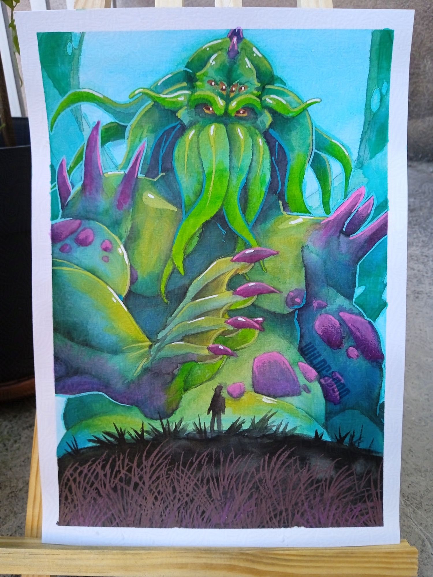 A traditionnal painting of the Cthullu