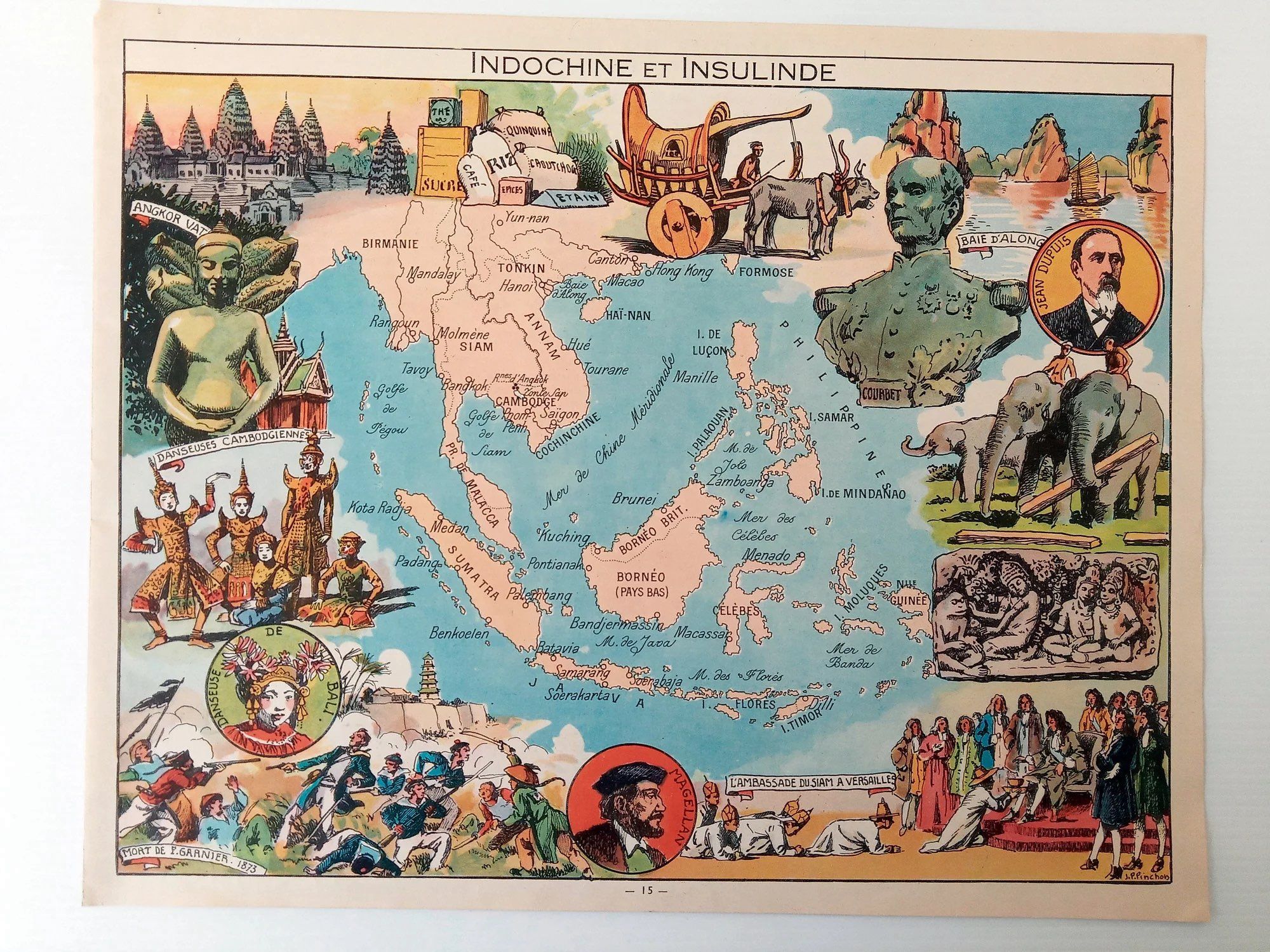 some weird novelty French map of Southeast Asia that maybe very racist