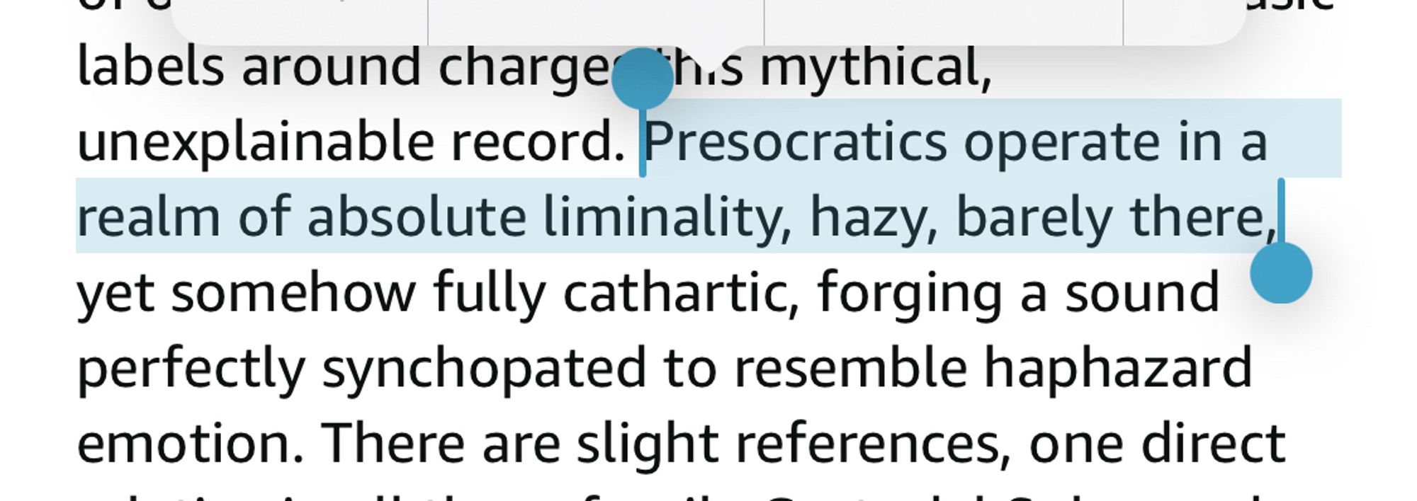 Five stars: “Presocratics operate in a realm of absolute liminality, hazy, barely there”