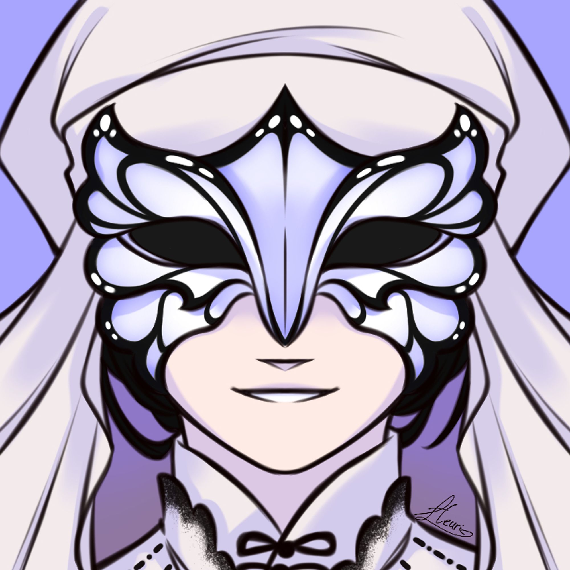 Headshot icon for Pierris, against a light blue background. They are looking at the viewer, lightly grinning.