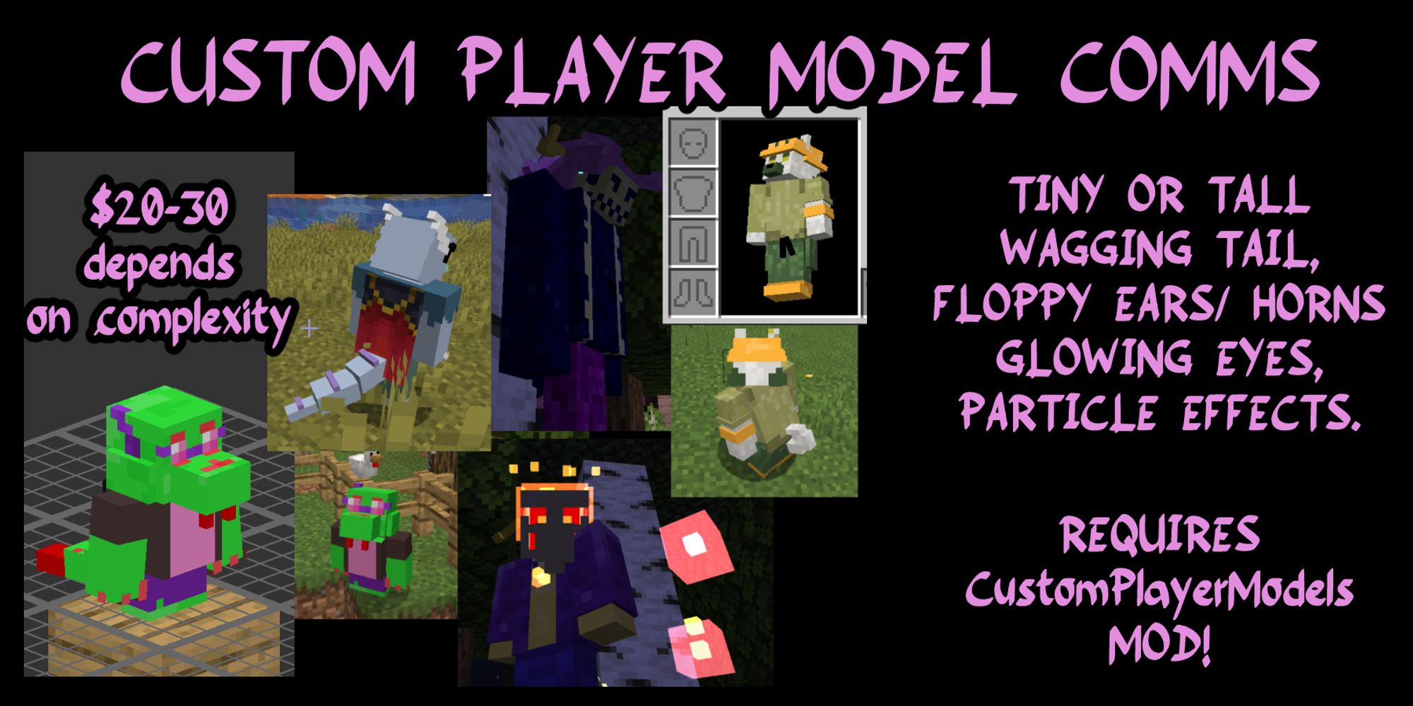 custom player models for mine craft! !!