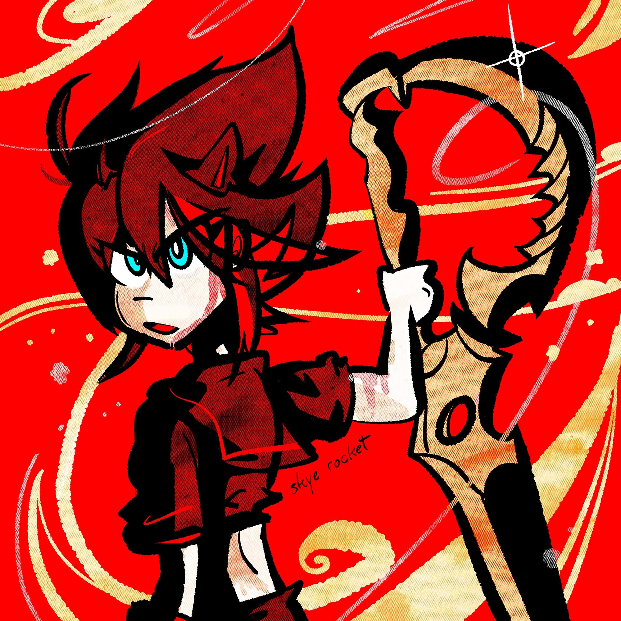 fanart of ryuko matoi from the studio trigger anime "kill la kill" with her ever-trusty scissor blade and ever-trustier determination