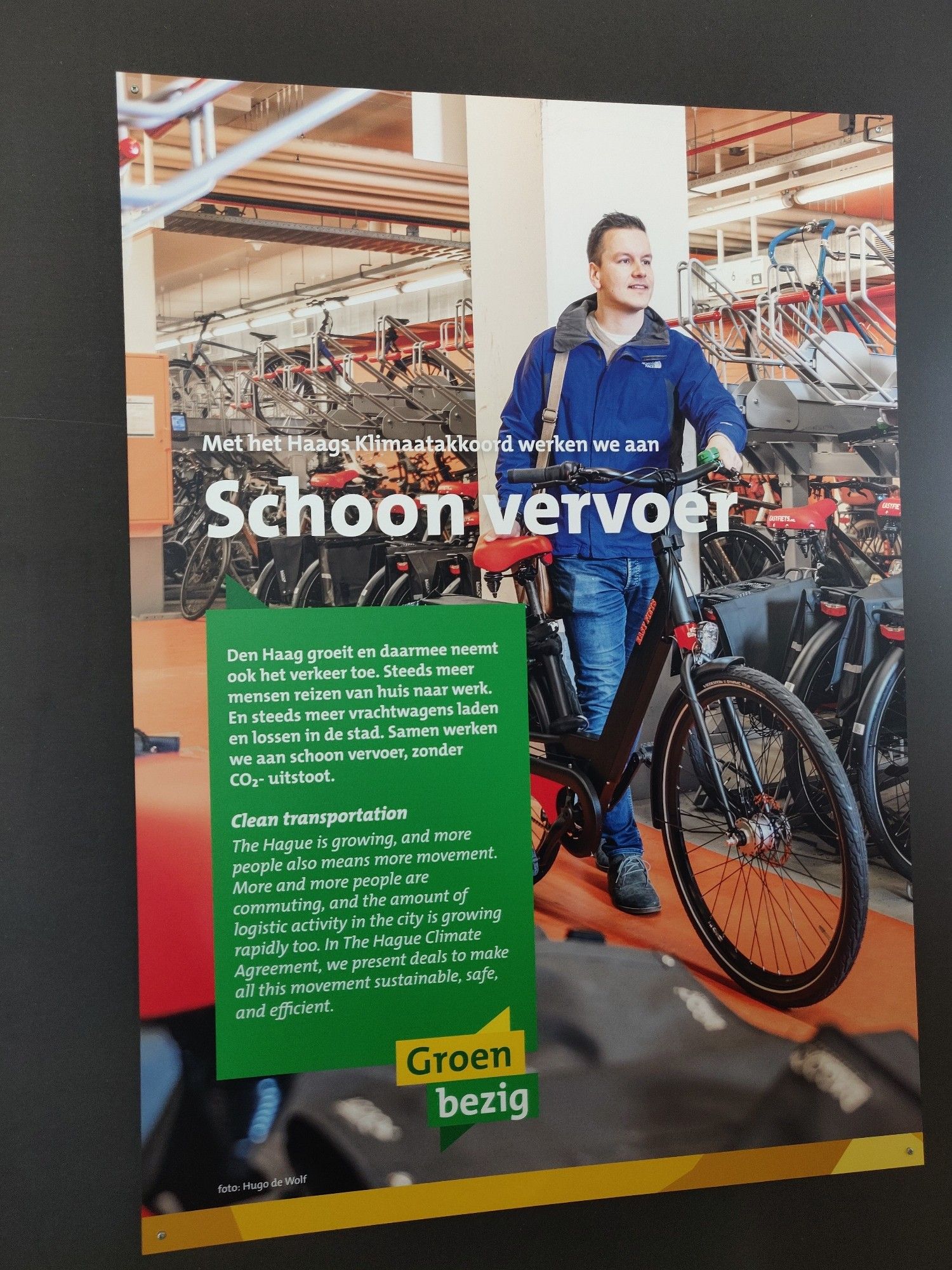 Banjer met uitleg over thema "Schoon vervoer".