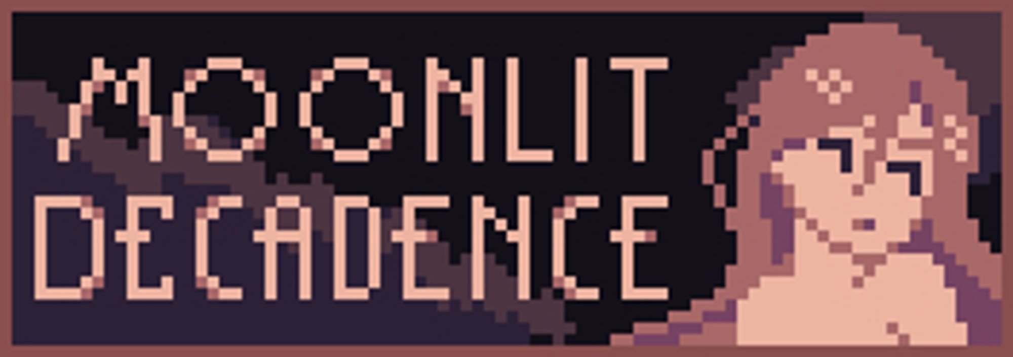 image: pixelated 88x31 button reading "moonlit decadence", with a nude figure looking over their shoulder pensively