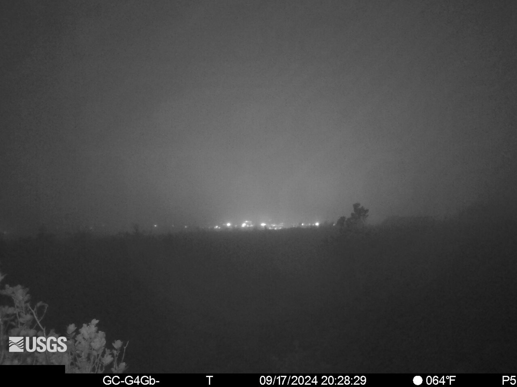 Webcam picture of Hawaii eruption, bit dark and gloomy.