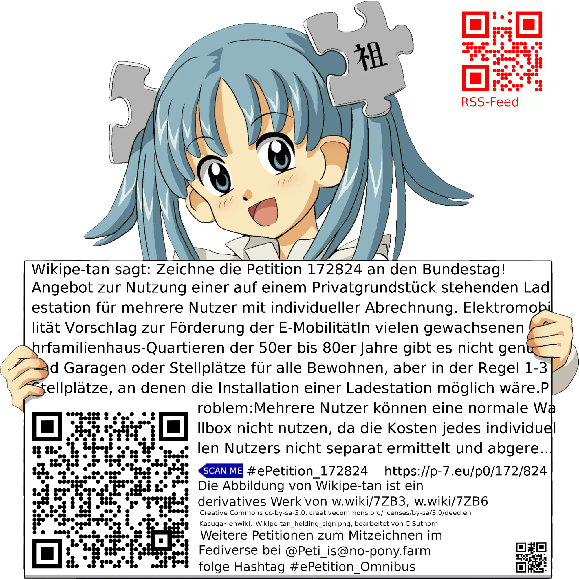 Sharepic zur Petition 172824 für Toots, Posts, Chats, Poster, Banner, Flyer, T-Shirts, Tassen mit QR-Code, der direkt zur Mitzeichnen-Seite des Bundestags oder dem Login der Bundestags-Petitionsseite führt