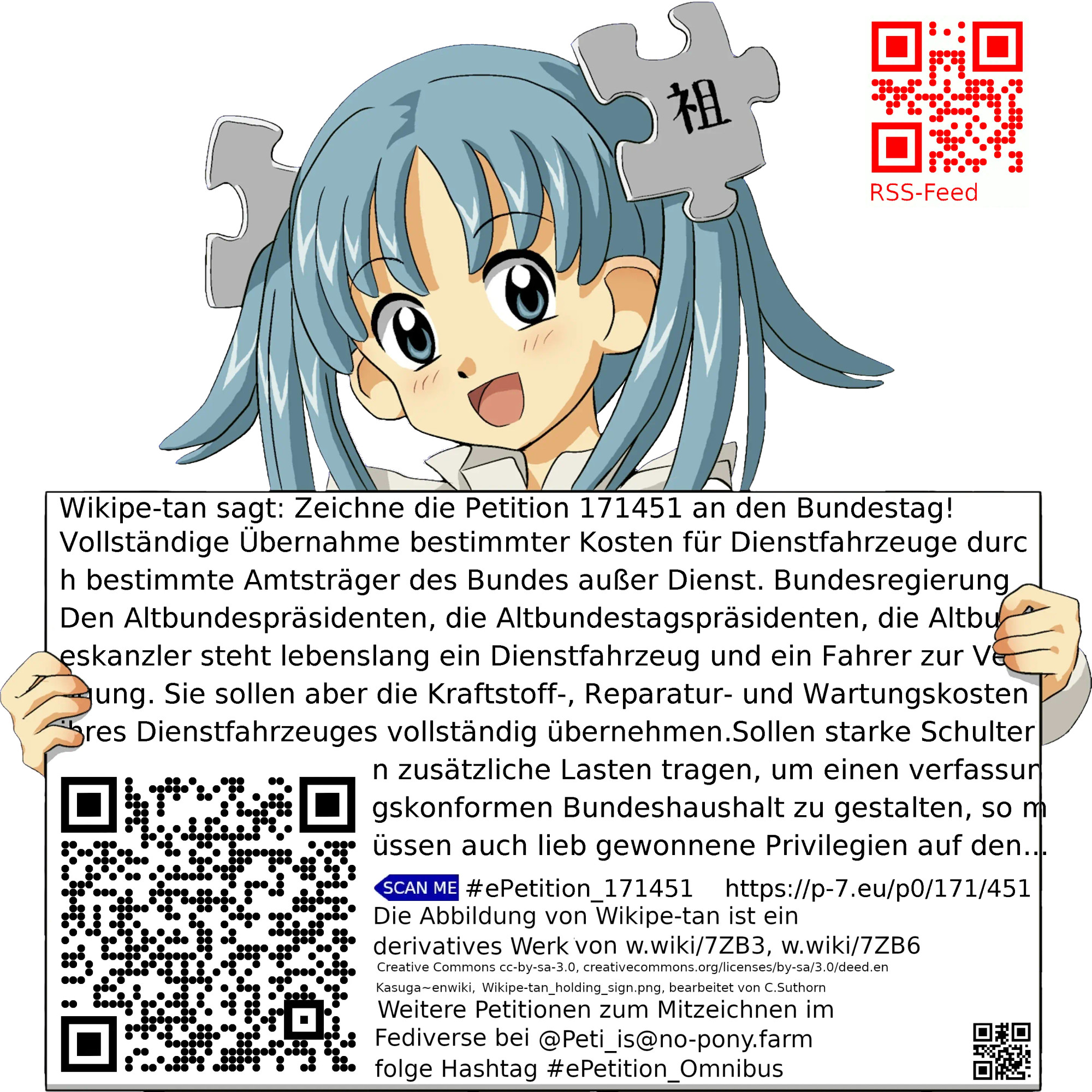 Sharepic zur Petition 171451 für Toots, Posts, Chats, Poster, Banner, Flyer, T-Shirts, Tassen mit QR-Code, der direkt zur Mitzeichnen-Seite des Bundestags oder dem Login der Bundestags-Petitionsseite führt