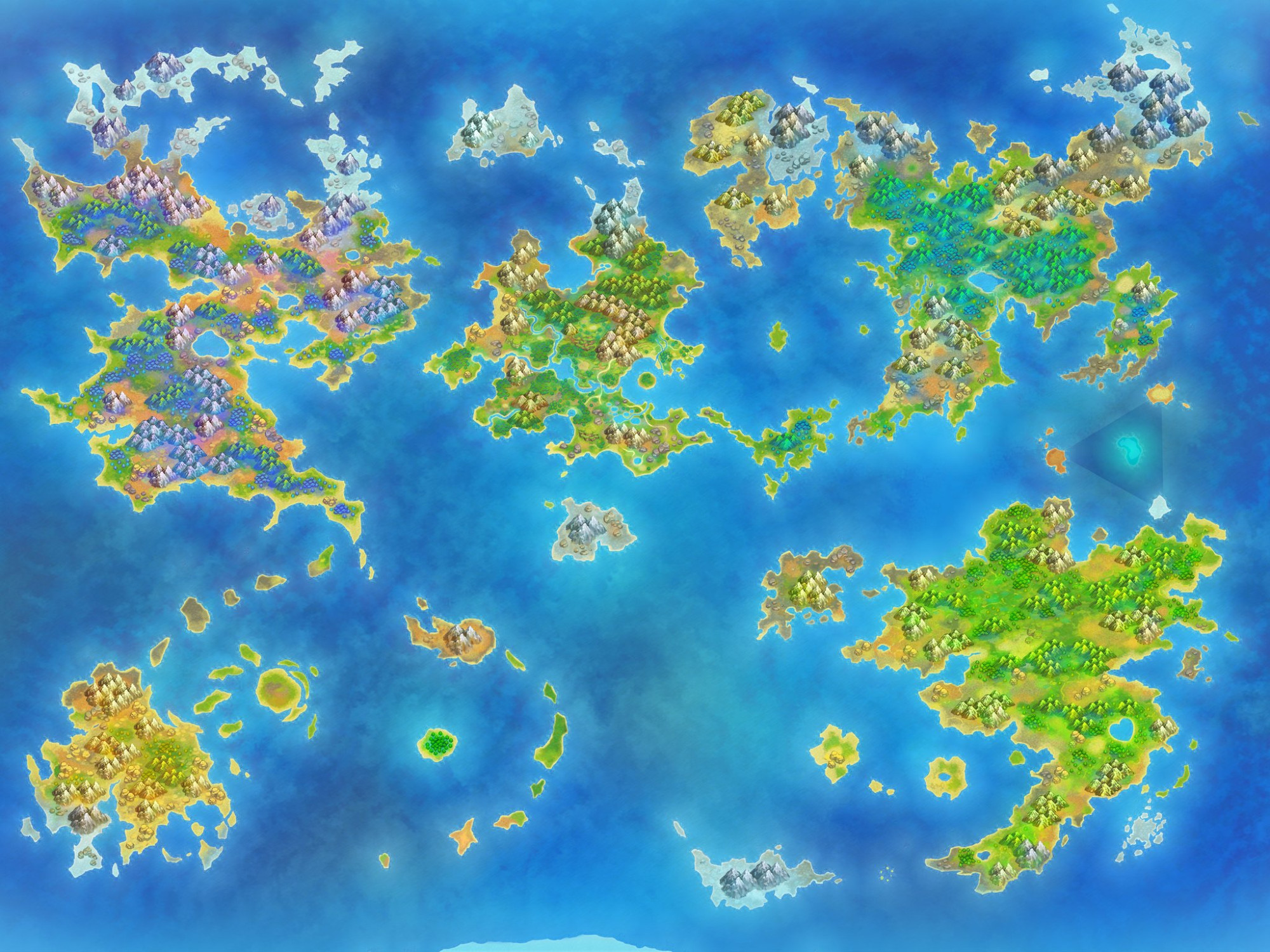 The final world map in Pokémon Super Mystery Dungeon.