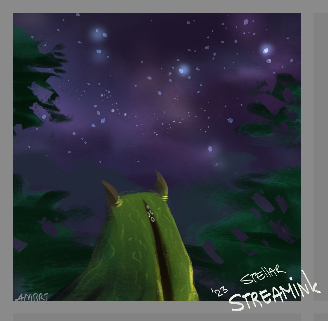 Forest spirit watching the starry sky.