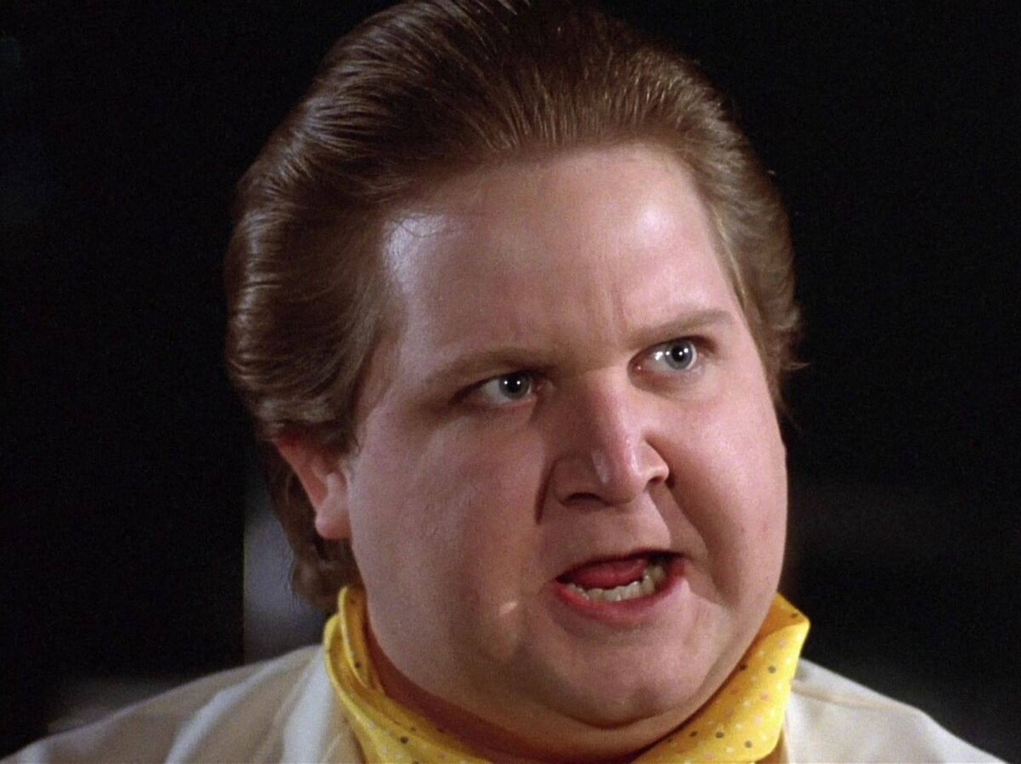 Francis Buxton, a character from the movie "Pee Wee's Big Adventure" looking like a fusion of Donald Trump and JD Vance.