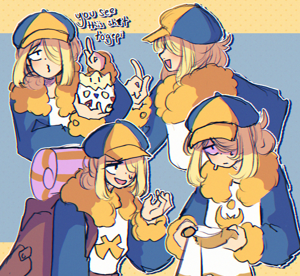 a doodle sheet of volo from the game pokemon legends arceus