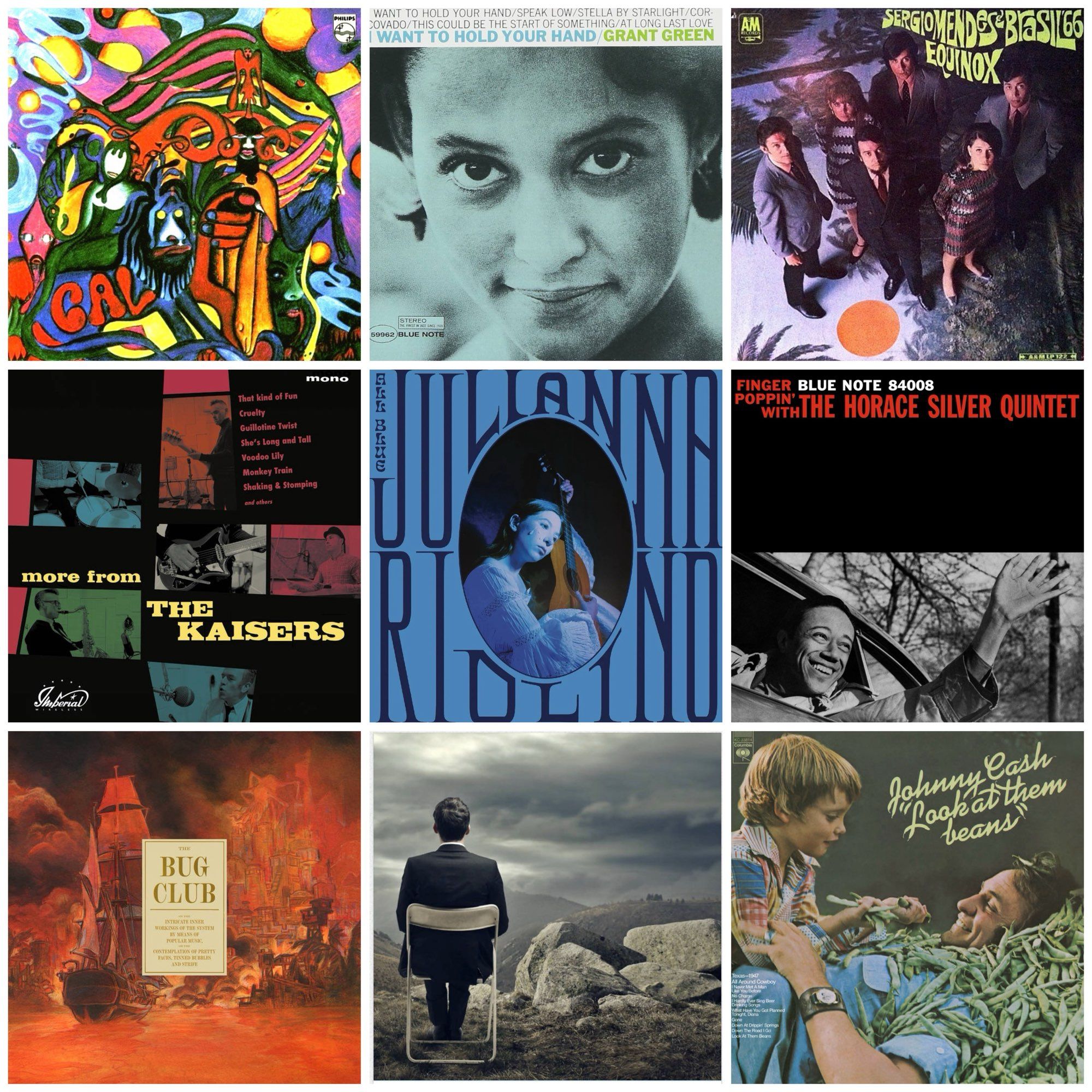 Never mind the Mercury Prize, these are the big winners this week making it into Monkey’s Wandering Playlist! 

Gal Costa - Gal (1969) 
Grant Green - I Want To Hold Your Hand (1965)
Sergio Mendes and Brasil ‘66 - Equinox (1967)
The Kaisers - More From The Kaisers (2024)
Julianna Riolino - All Blue (2022)
The Horace Silver Quintet - Finger Poppin’  (1959)
The Bug Club - Of The Intricate Inner Workings of the System (2024)
Cloudland Blue Quartet - Front Porch: A Day Sitting In A Chair (2024)
Johnny Cash - Look At Them Beans (1975)

#GalCosta #GrantGreen #SergioMendes #theKaisers #JuliannaRiolino #HoraceSilver #TheBugClub #CloudlandBlueQuartet #JohnnyCash #ThisIsTheRealMercuryPrize