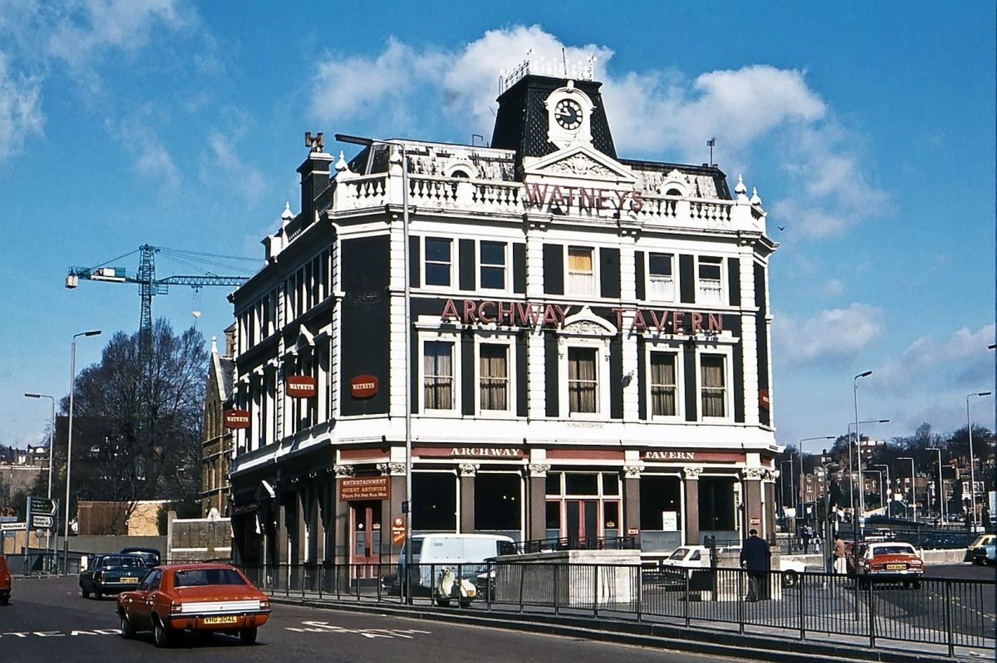 A photograph of the Archway Tavern, north London, in 1976