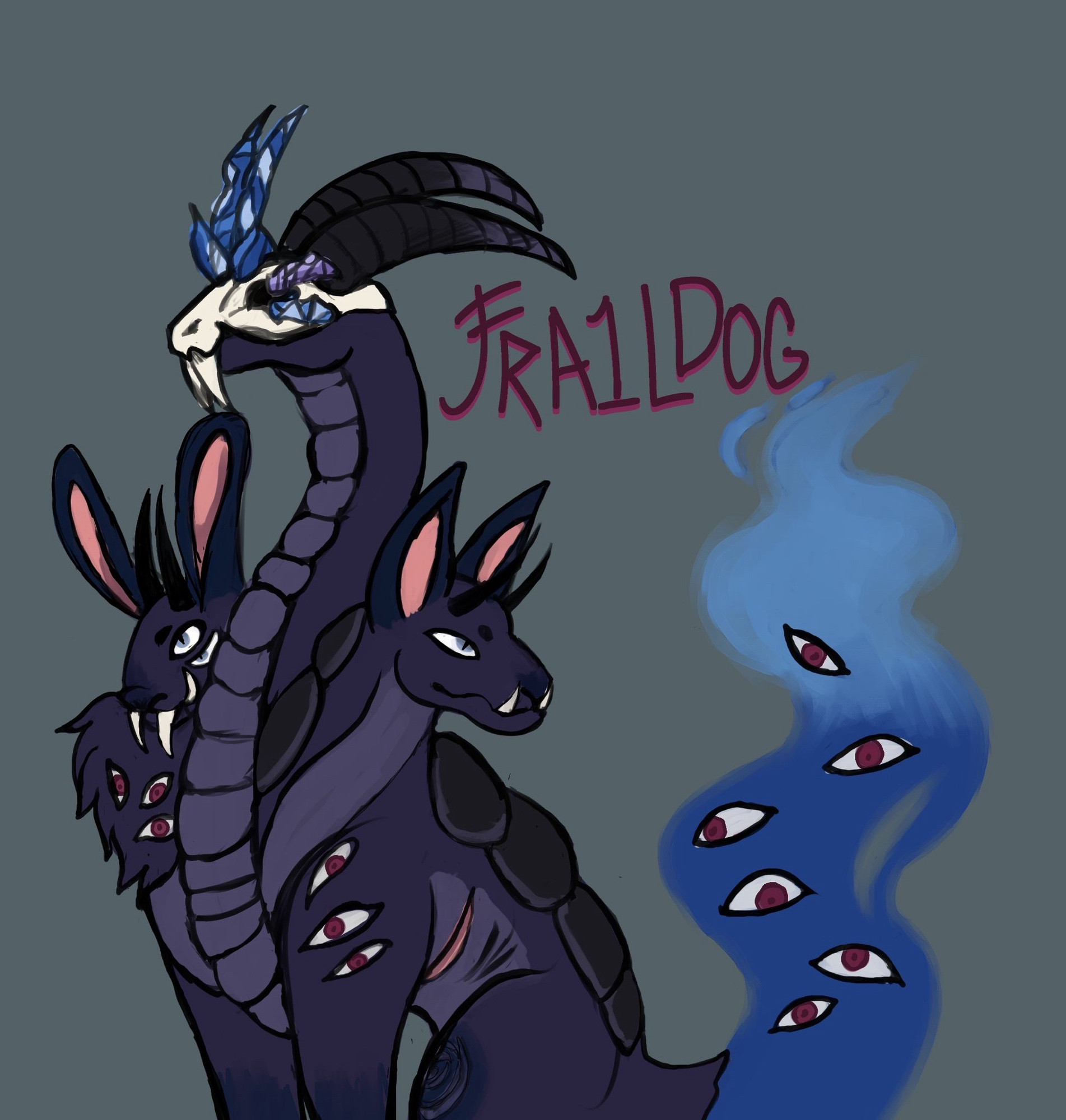 Fra1ldog as an cerebrus of their favorite Neopets, hissi cybunny abd a Bori 