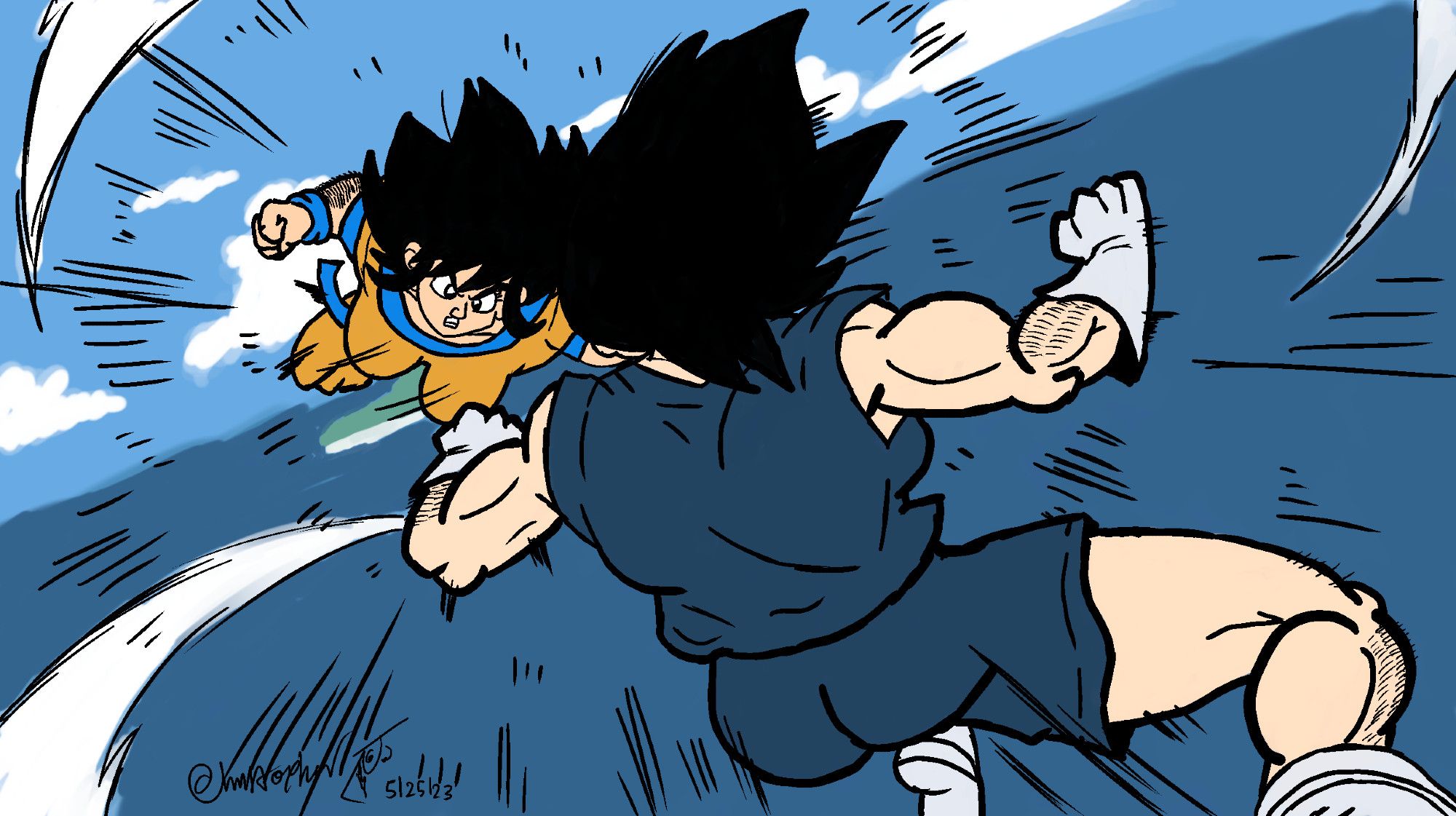 Goku vs. Vegeta Rule 63 redraw (Fem!Ku vs. Princess Vegeta)