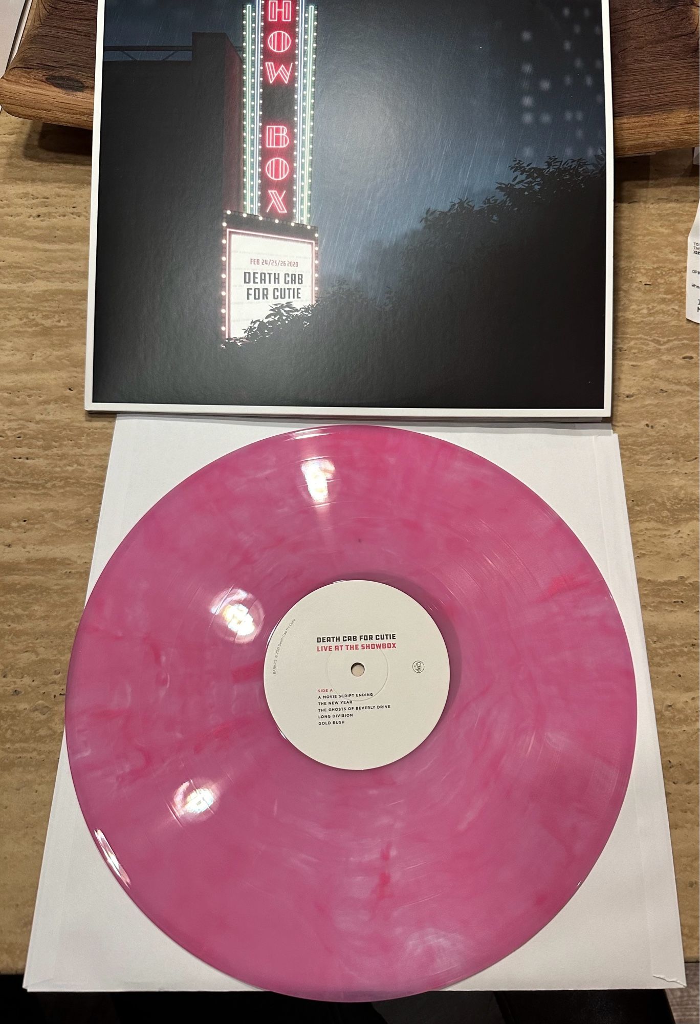 Death Cab for Cutie RSD24 release: Live at the Showbox in pink marbled pink vinyl