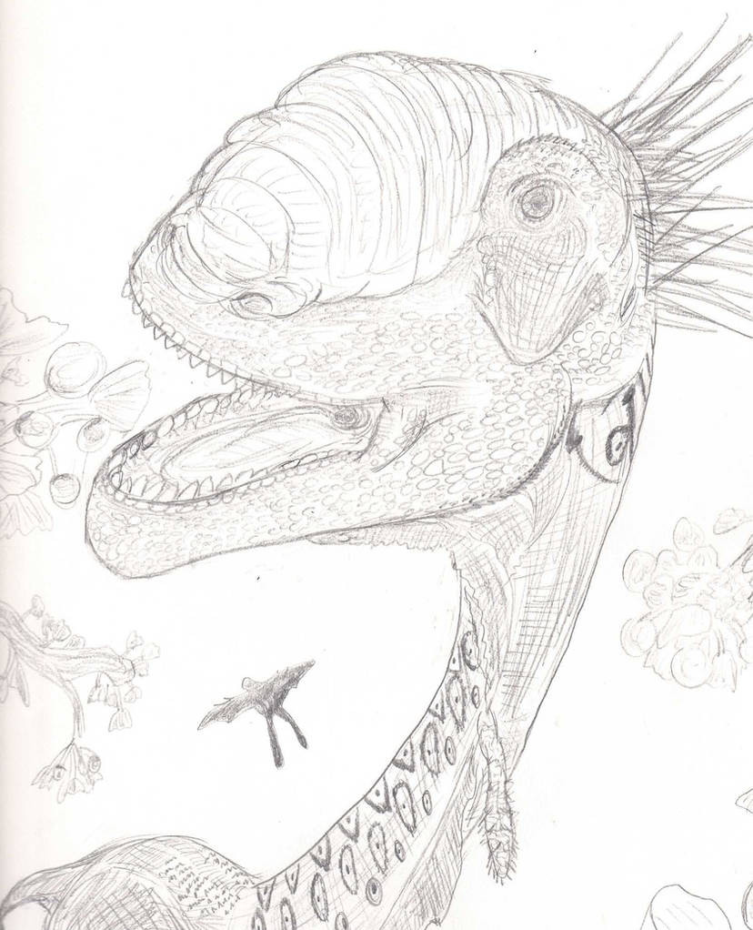 Mamenchisaurus foreshortened sketch