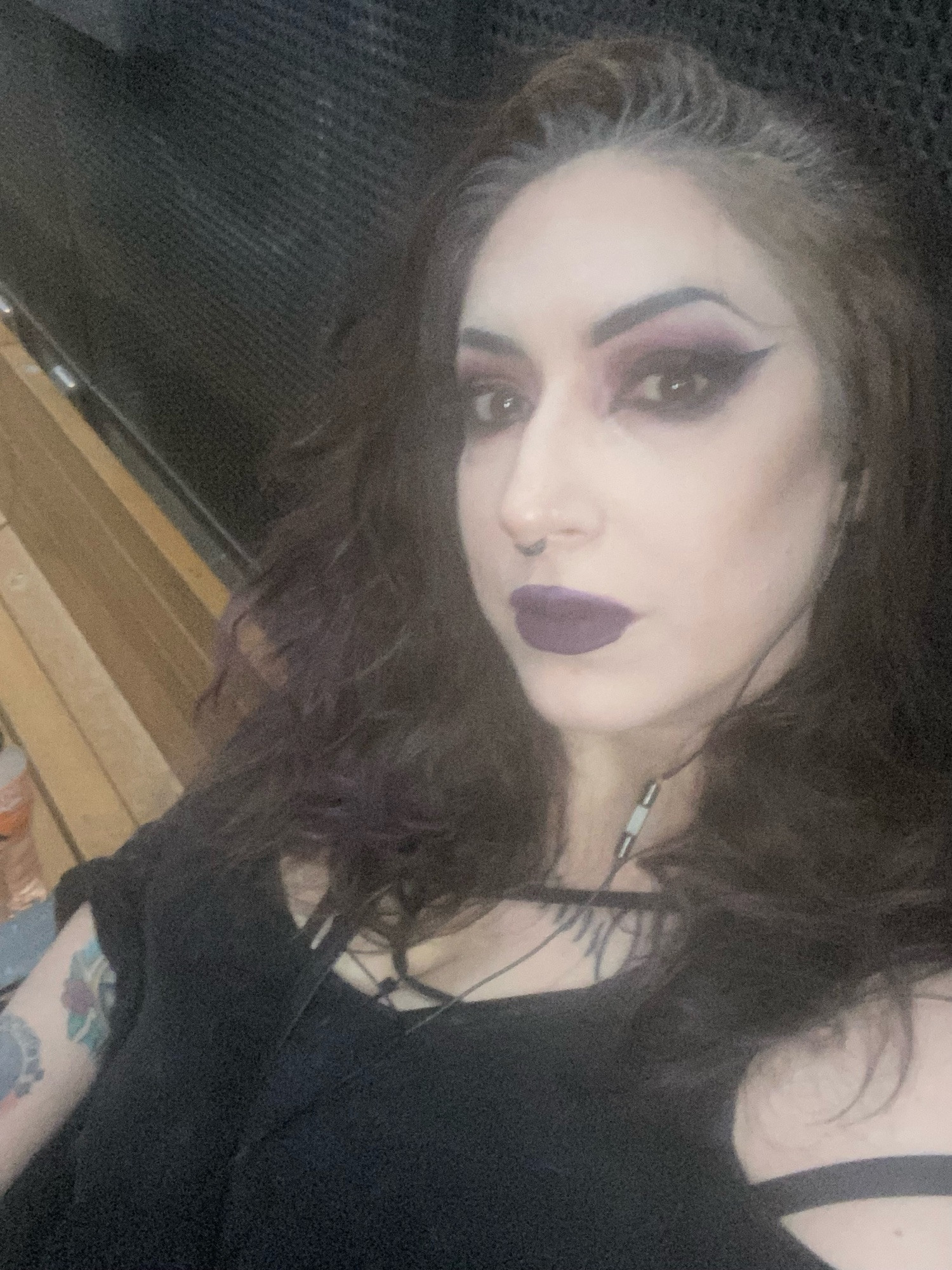 Goth woman in the wild