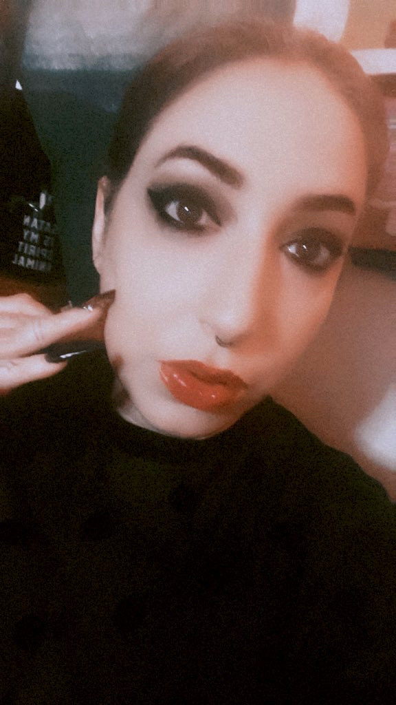 Goth woman with red lips