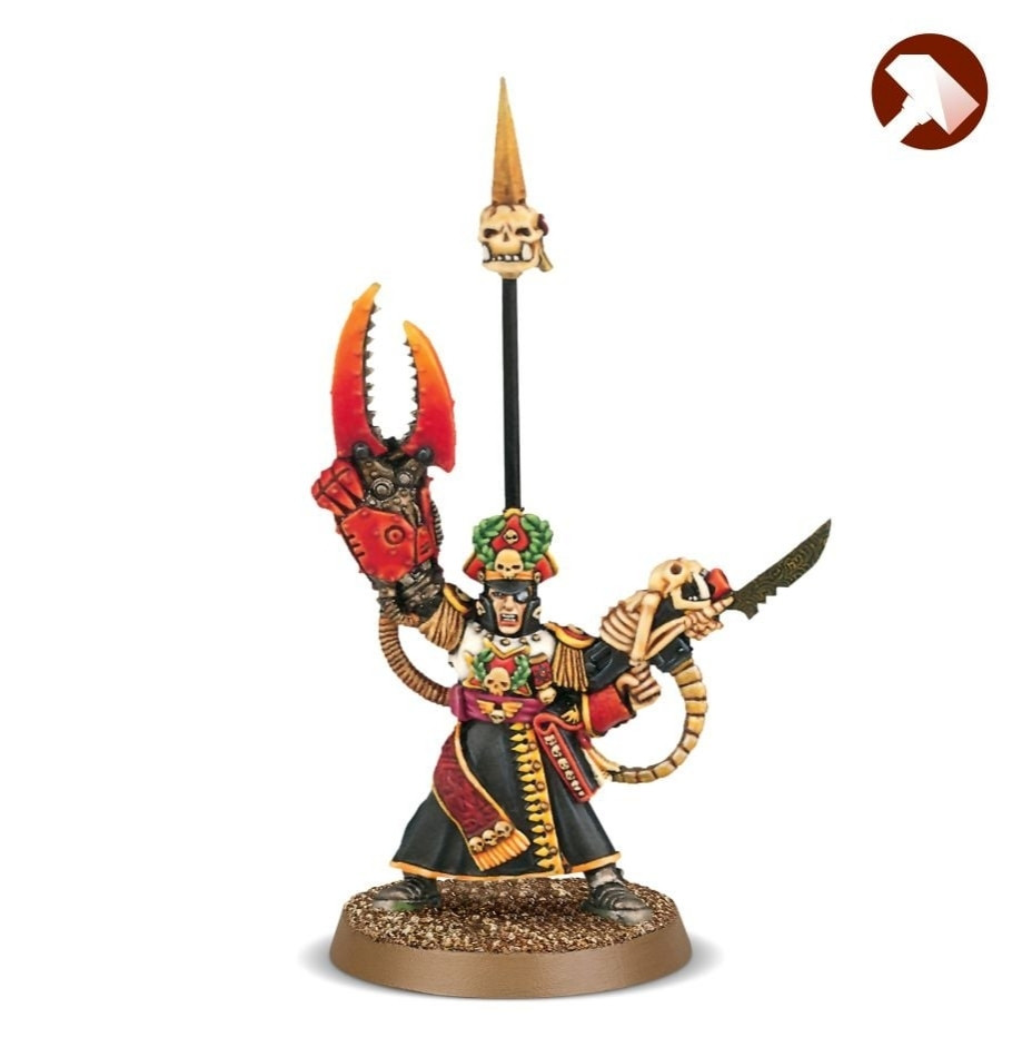 The original Commissar Yarrick miniature (looks like the exact one that originally appeared in White Dwarf magazine back in the 90s)