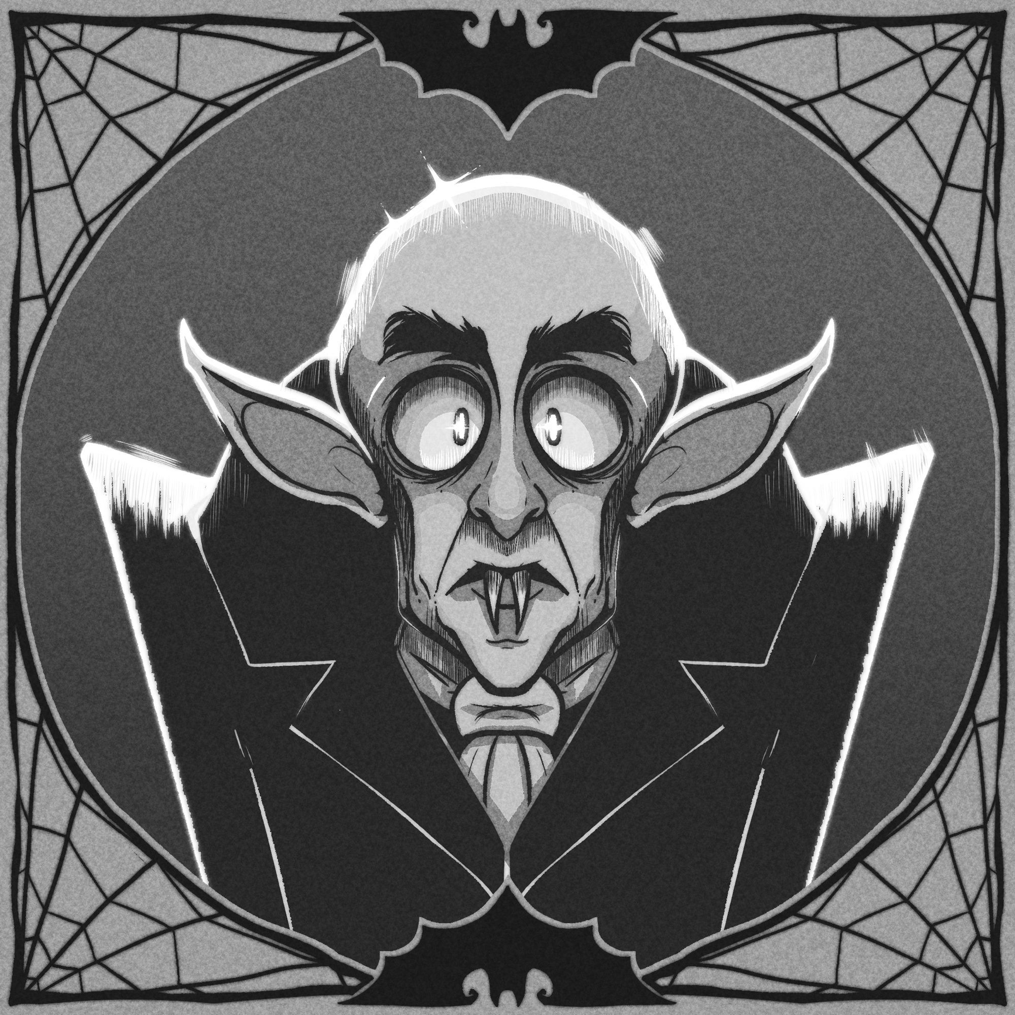 Icon do nosferatu em preto e branco, ele ta bem zoiudinho e querido