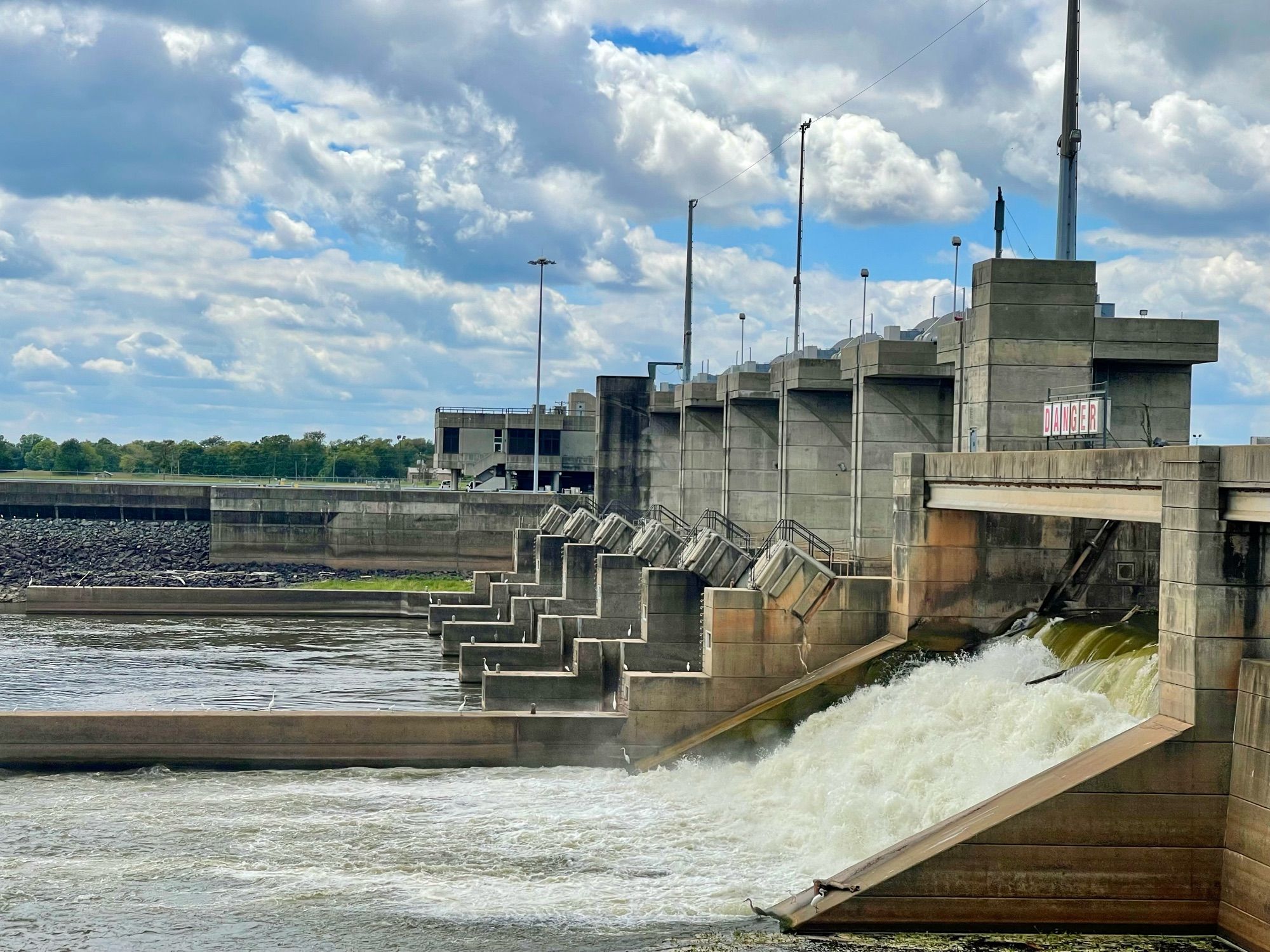 A side view of Lock & Dam #5 in Elm Grove, LA.