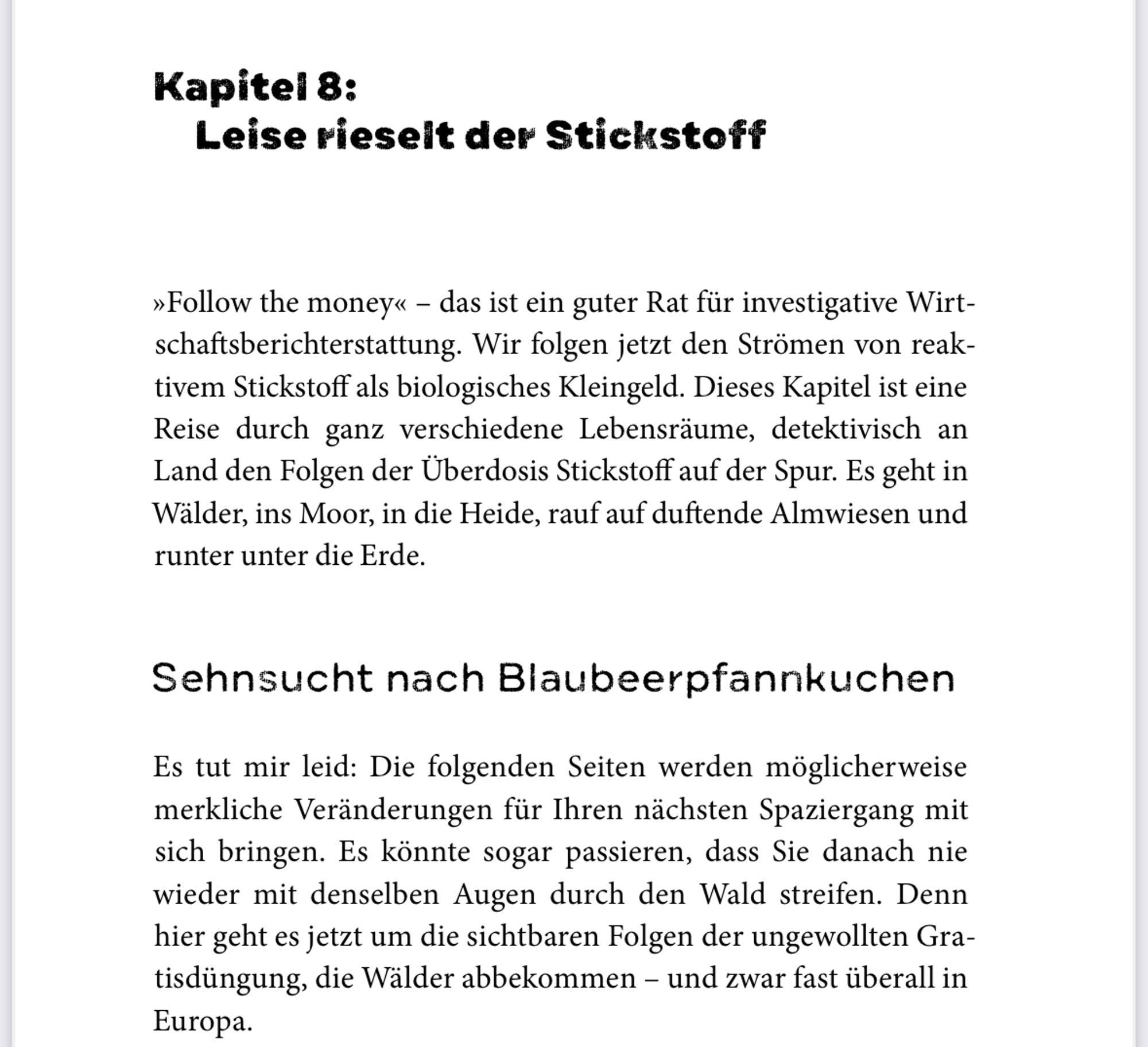 Ausschnitt aus dem Sachbuch: “Globale Überdosis. Stickstoff, die unterschätze Gefahr für Umwelt und Gesundheit.” von Anne Preger, erschienen im Quadriga Verlag