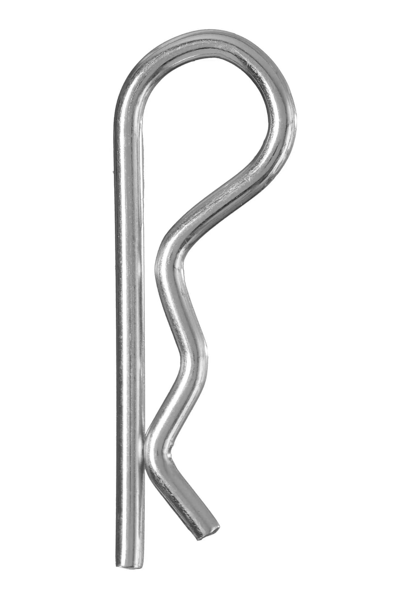 A cotter pin, i.e., a small piece of metal bent around itself