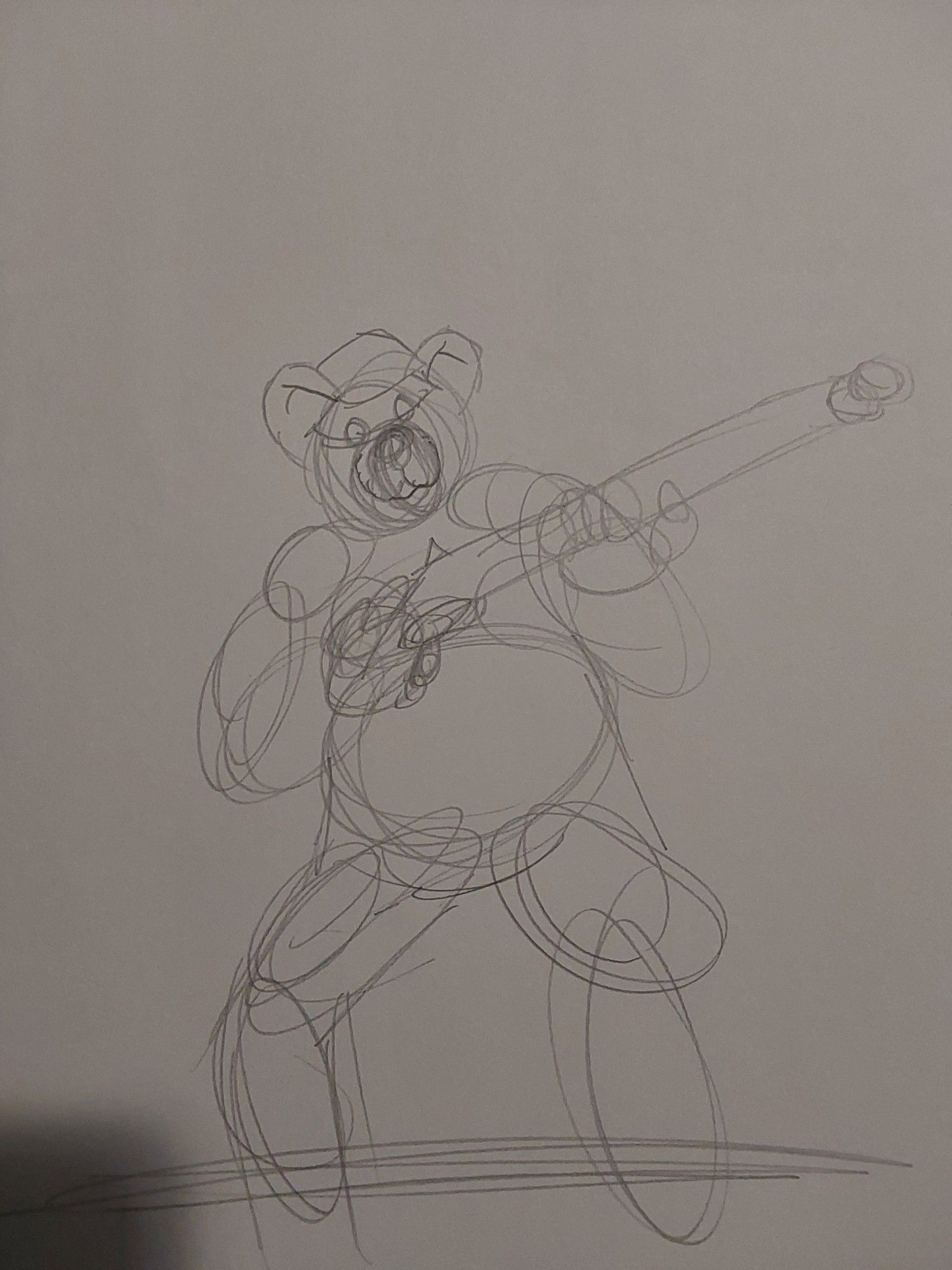 A bear holding a shotgun