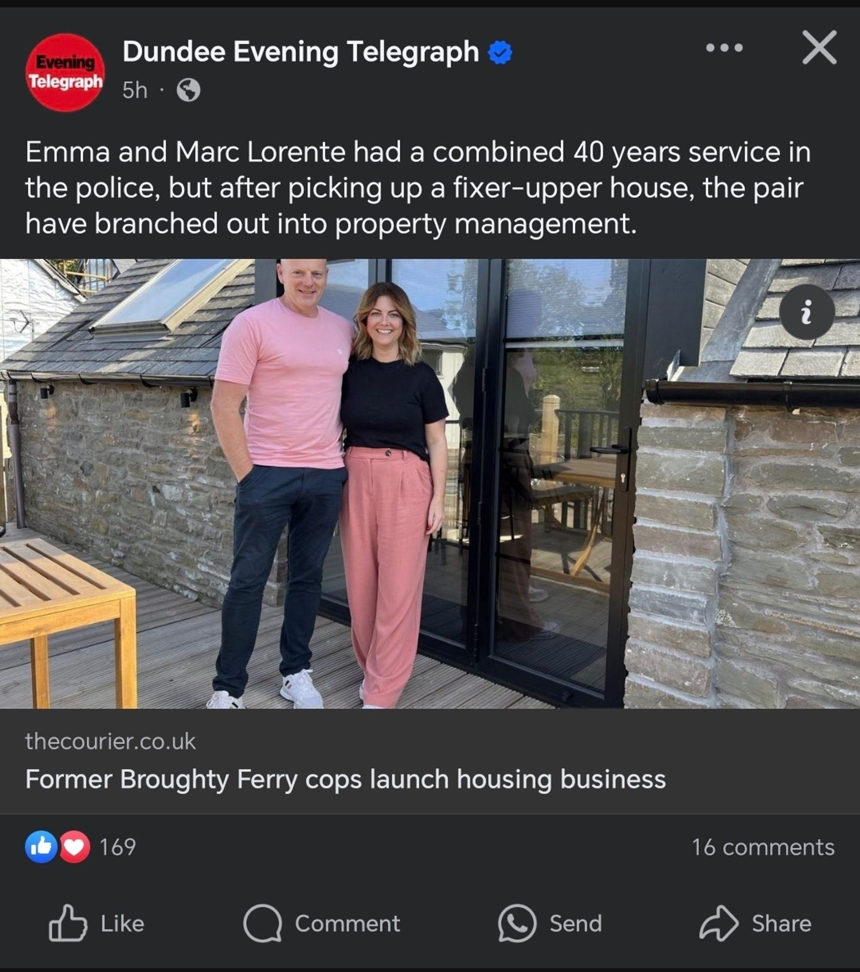 A married pair of coppers have quit to become "property developer" cockroaches.