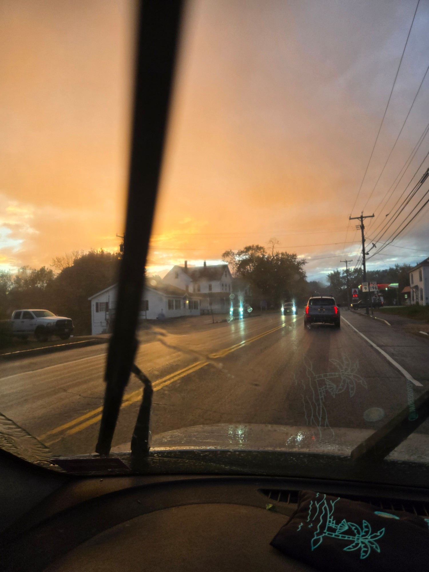 Weird sunset sunshower, Lisbon, ME 