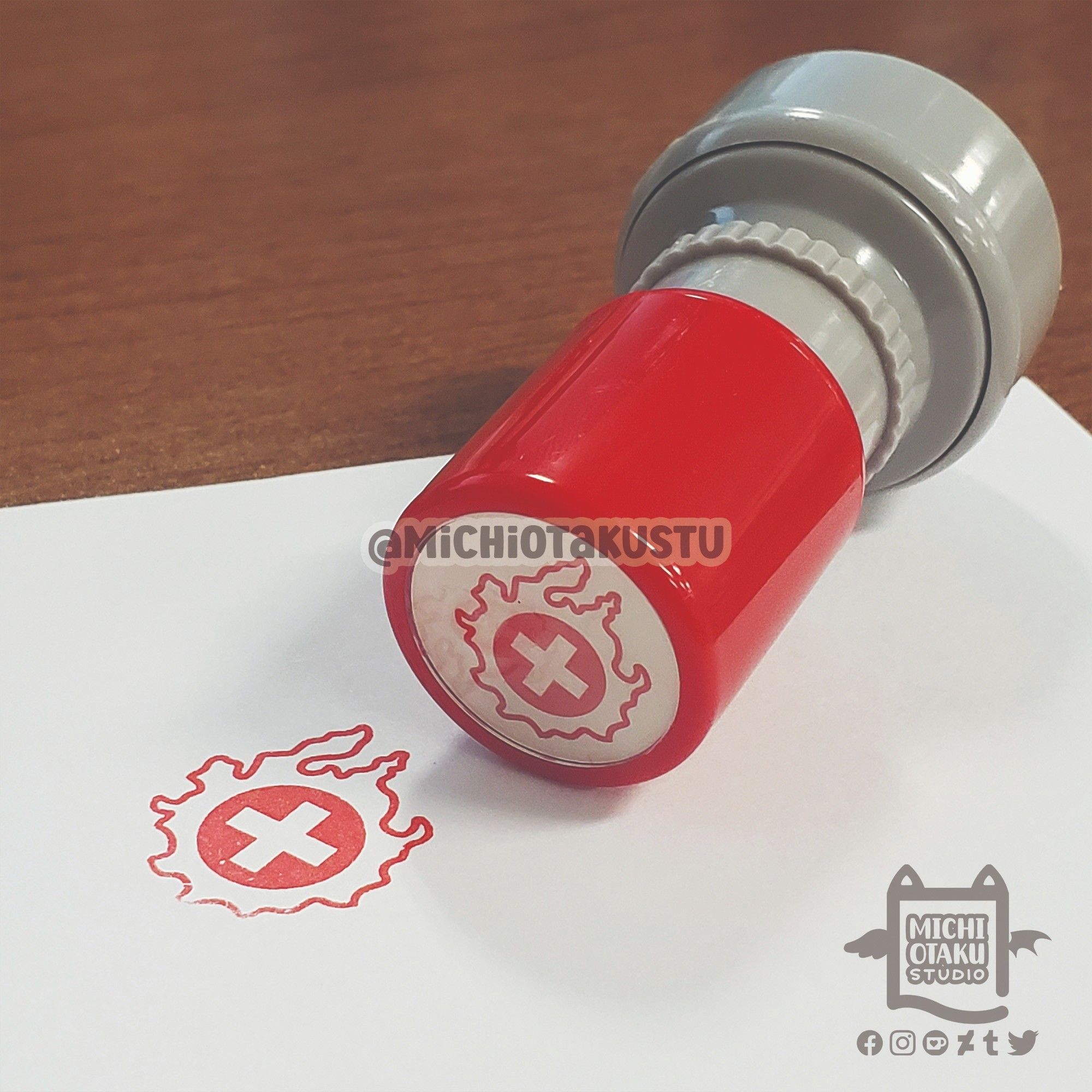 FFXIV MSQ Icon Red Self-inking Stamp