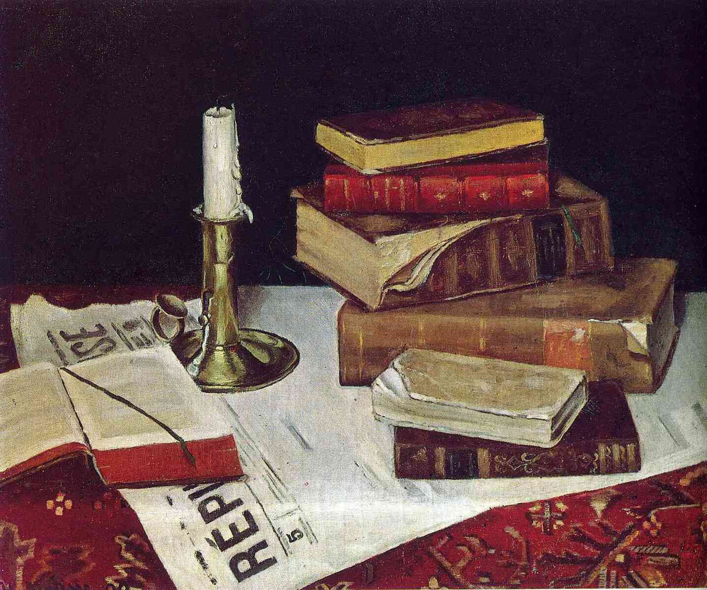 Still Life with Books and Candle