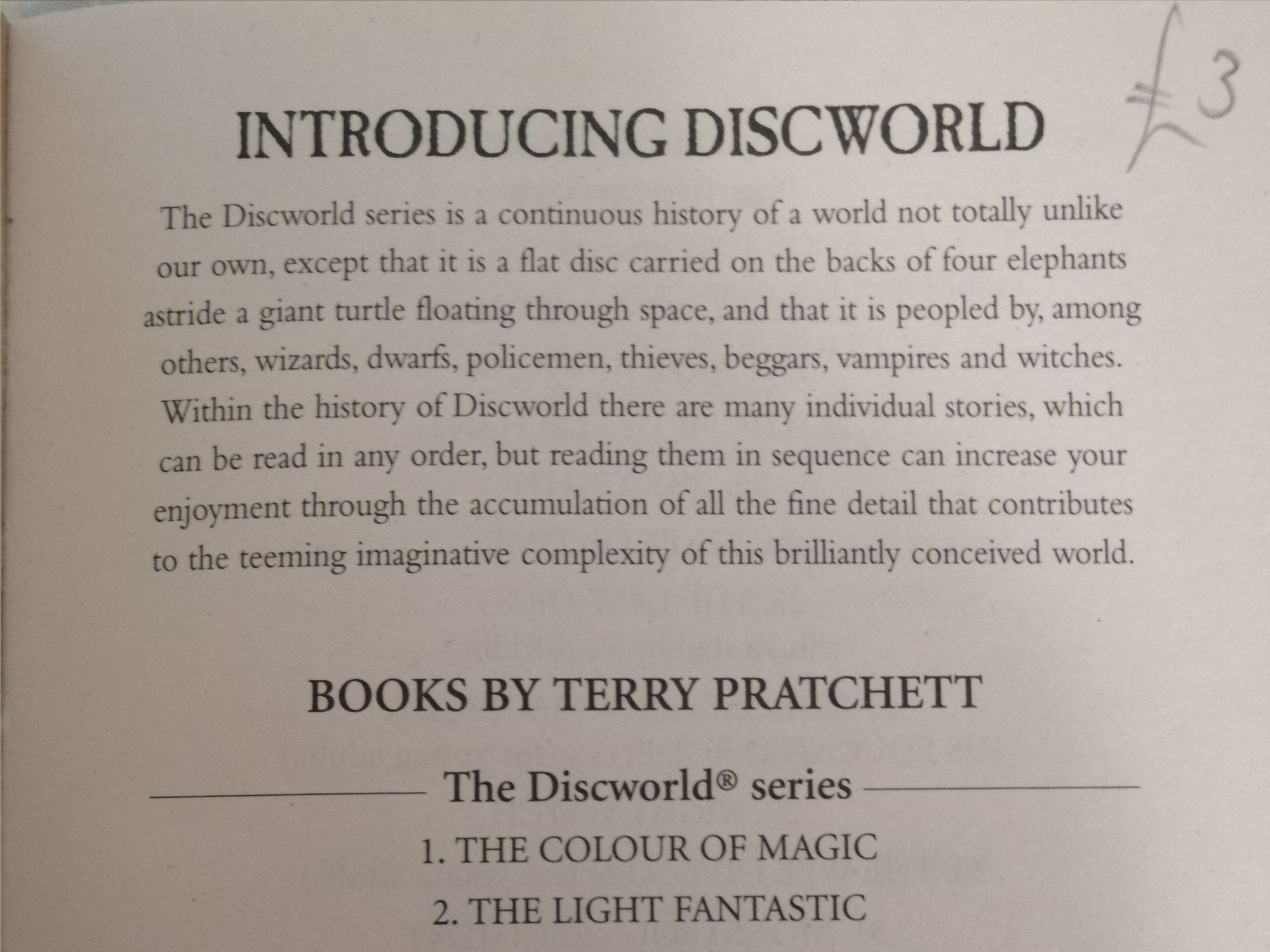 Introduction to the series "Discworld" by Terry Pratchett