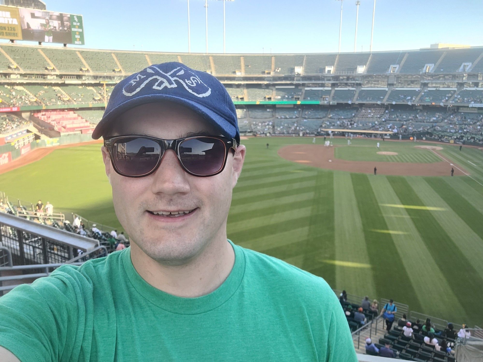 Me watching the Oakland A's at the Coliseum