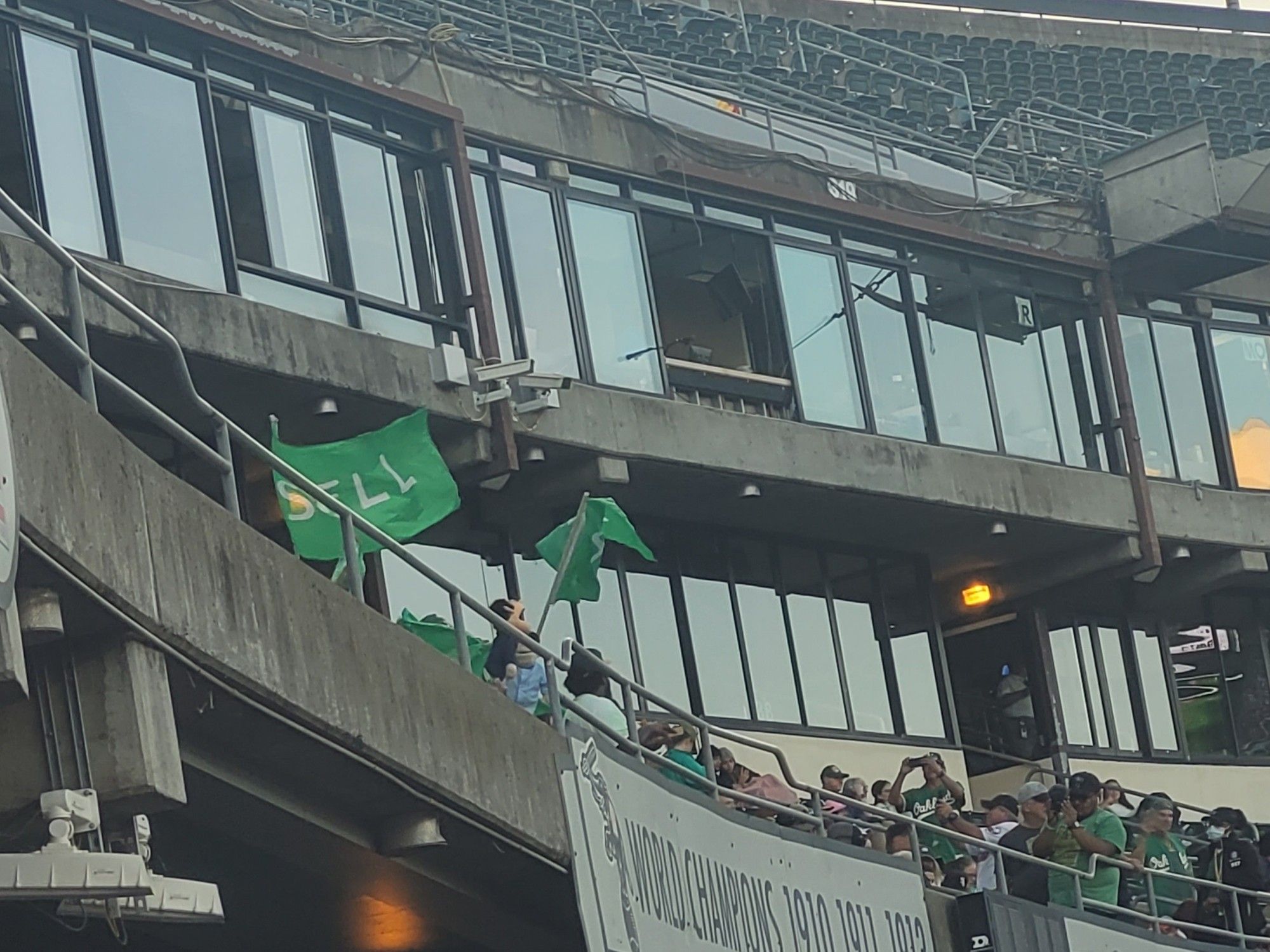 Sell the team flags at Oakland Coliseum