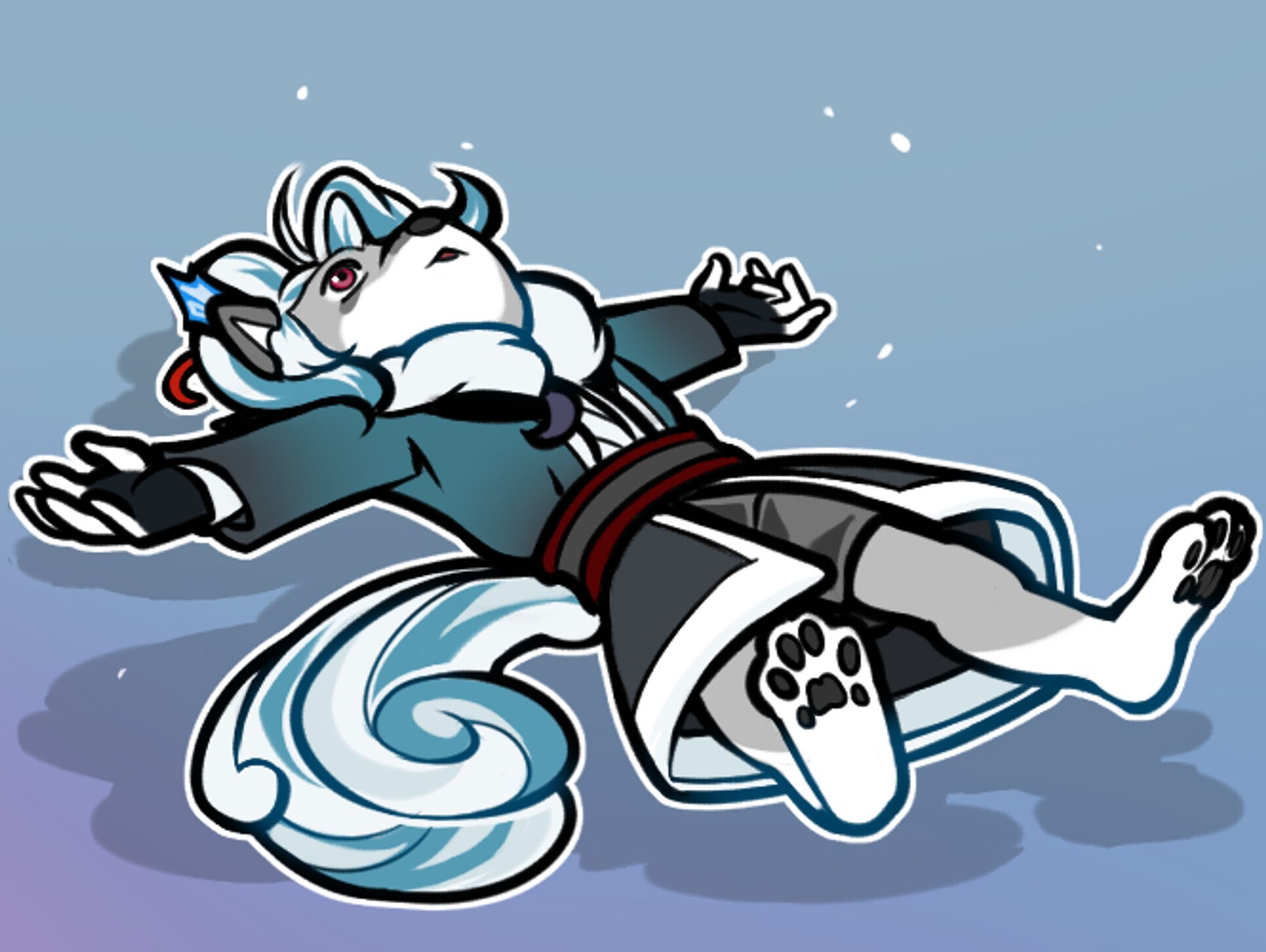 anthro weasel lying down spacing 
piece by nmor_who