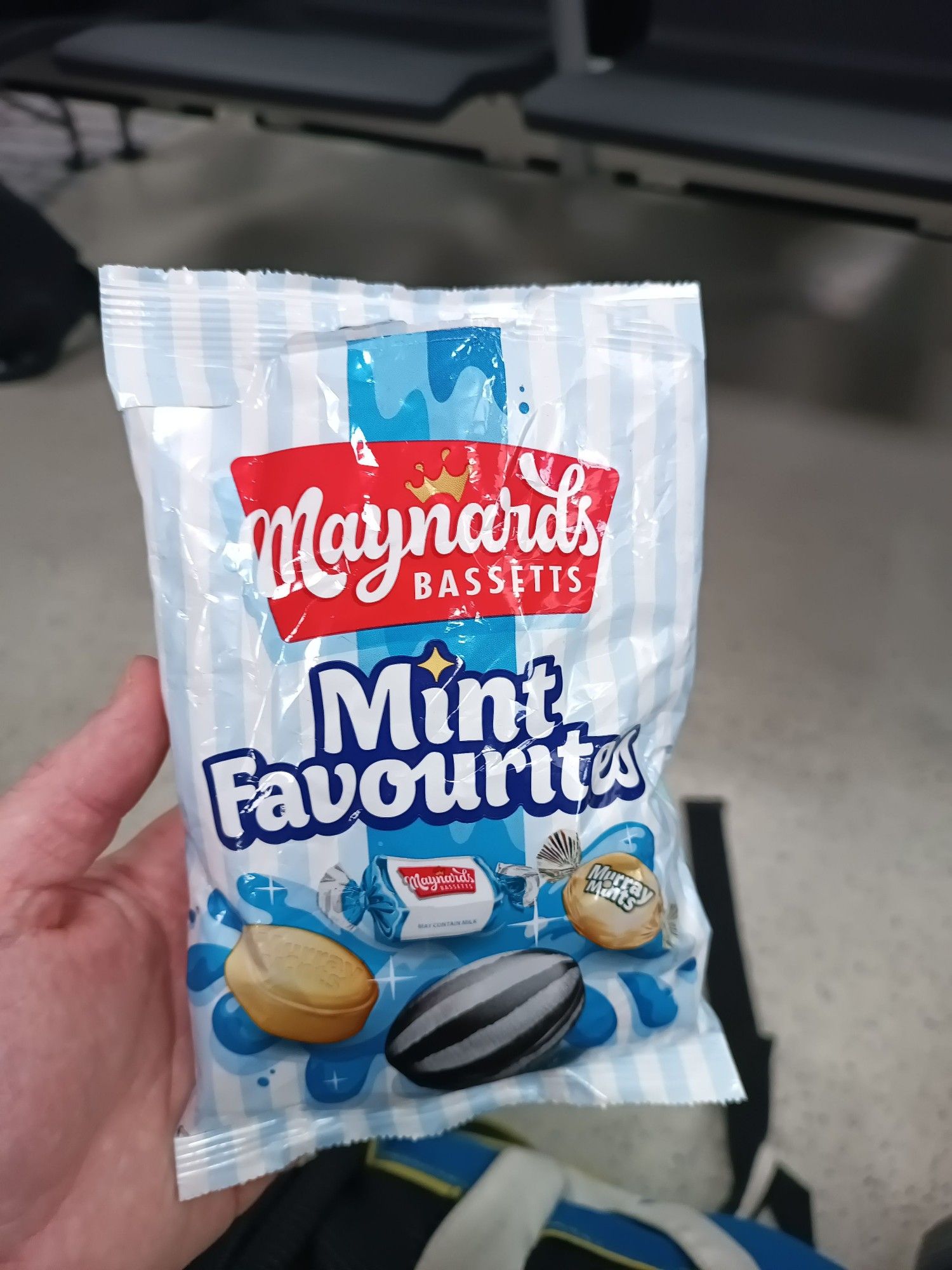 A bag of Maynards Bassetts Mint Favourites candies