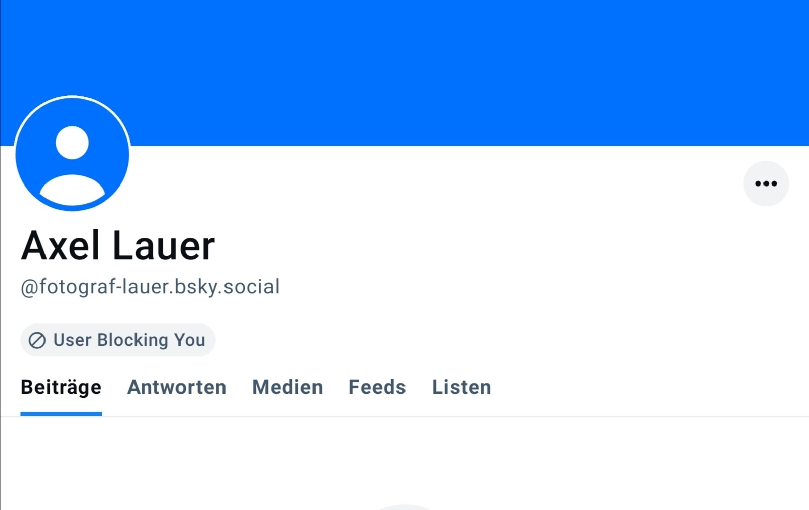 Screenshot
Account von Axel Lauer
User Blocking You