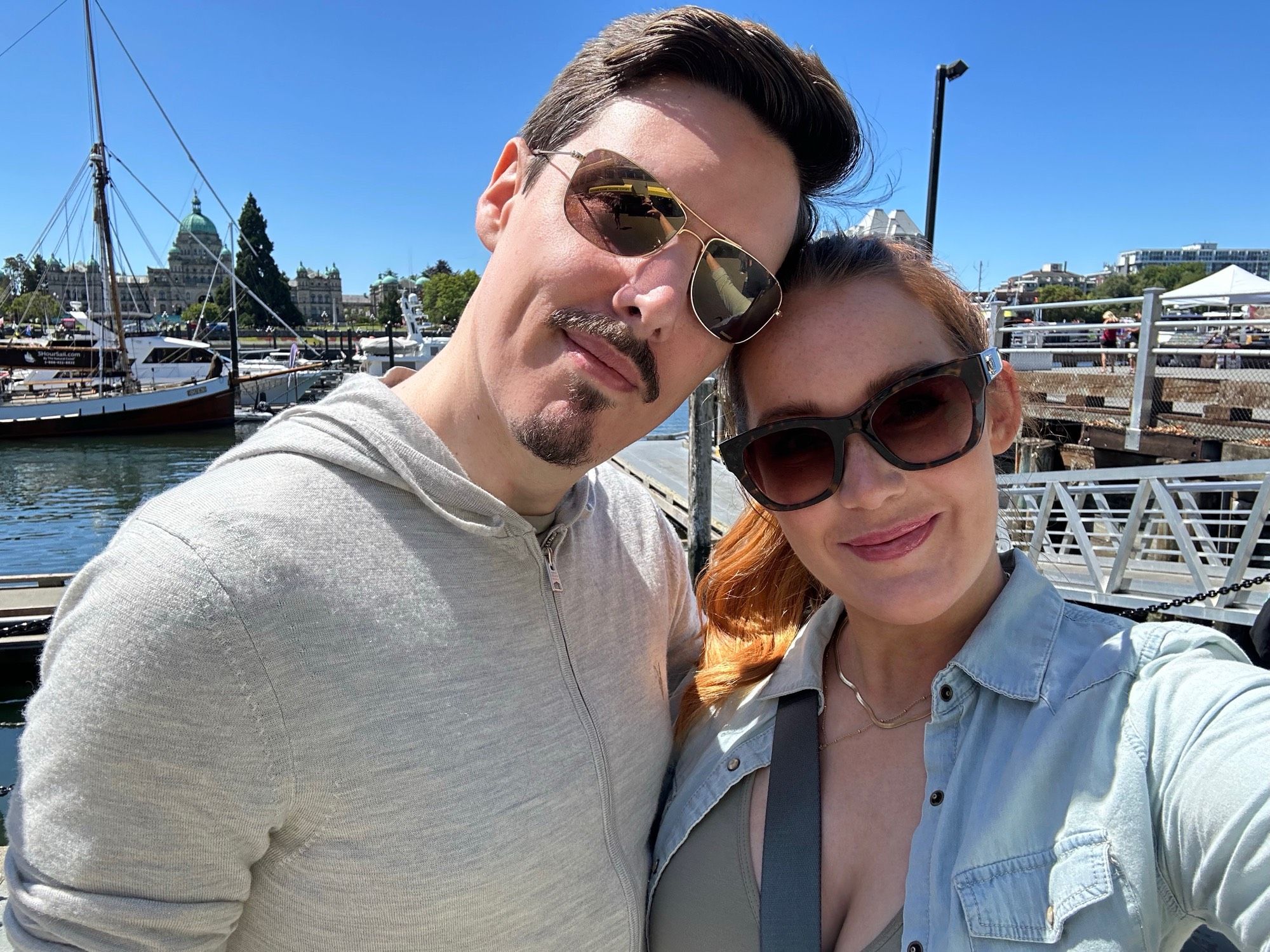 A picture of Sacriel and me at the harbour in Victoria, BC