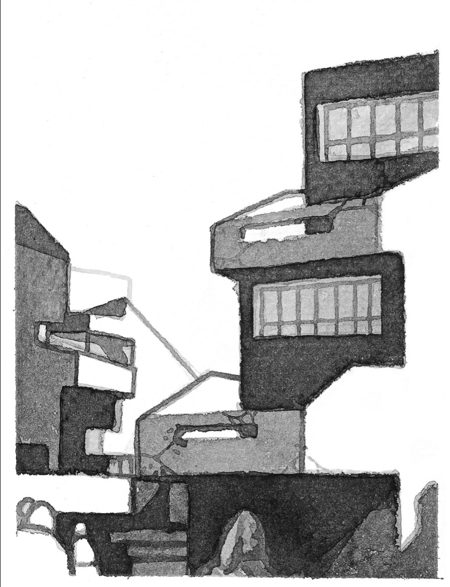 Português: Imagem de construções em preto e branco.

English: Image of buildings in B&W.