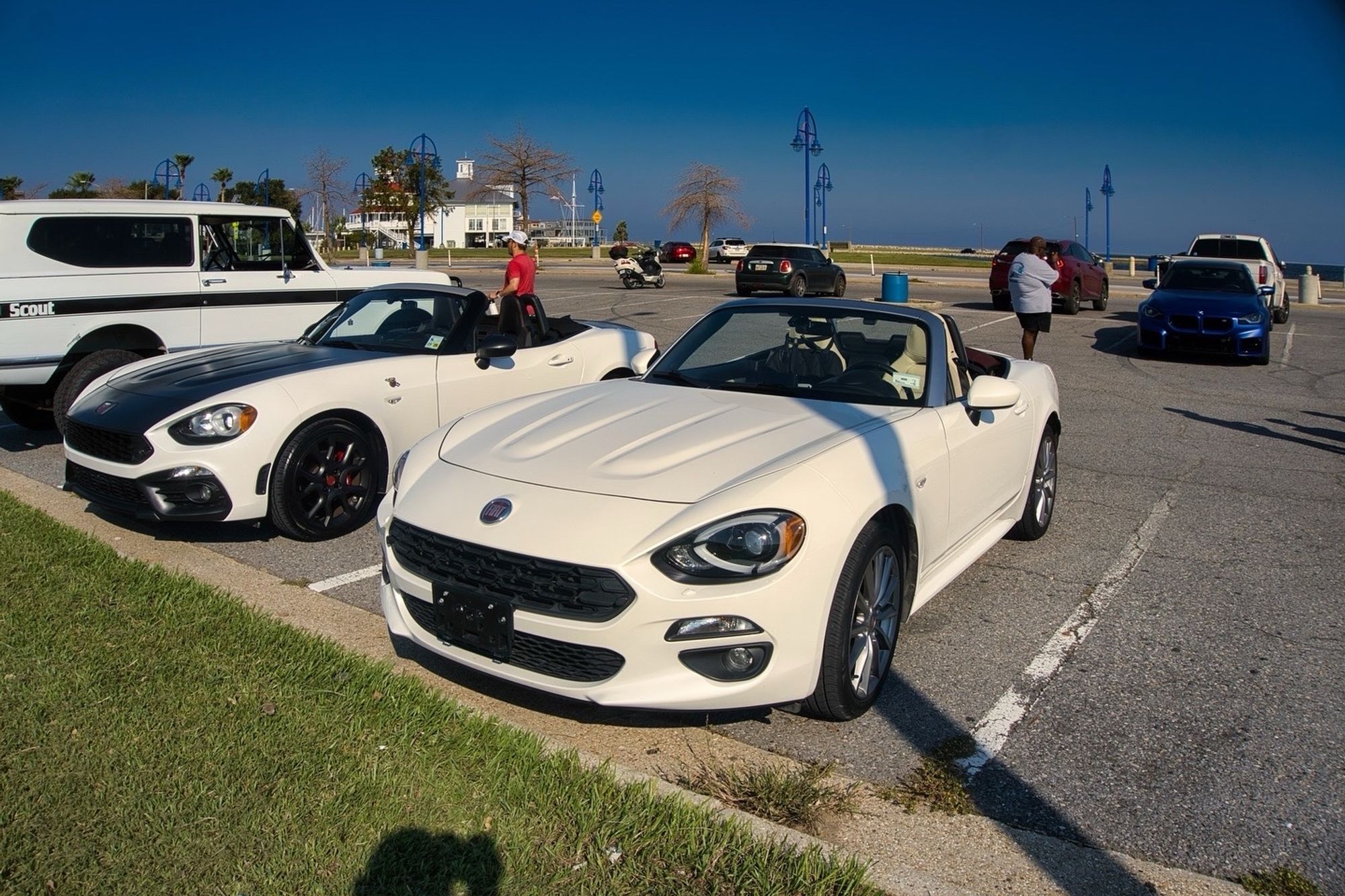 Two Fiat 124 Spiders at Coffee and Cars New Orleans