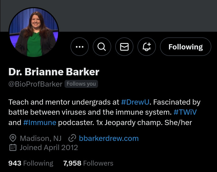 @BioProfBarker follows you 