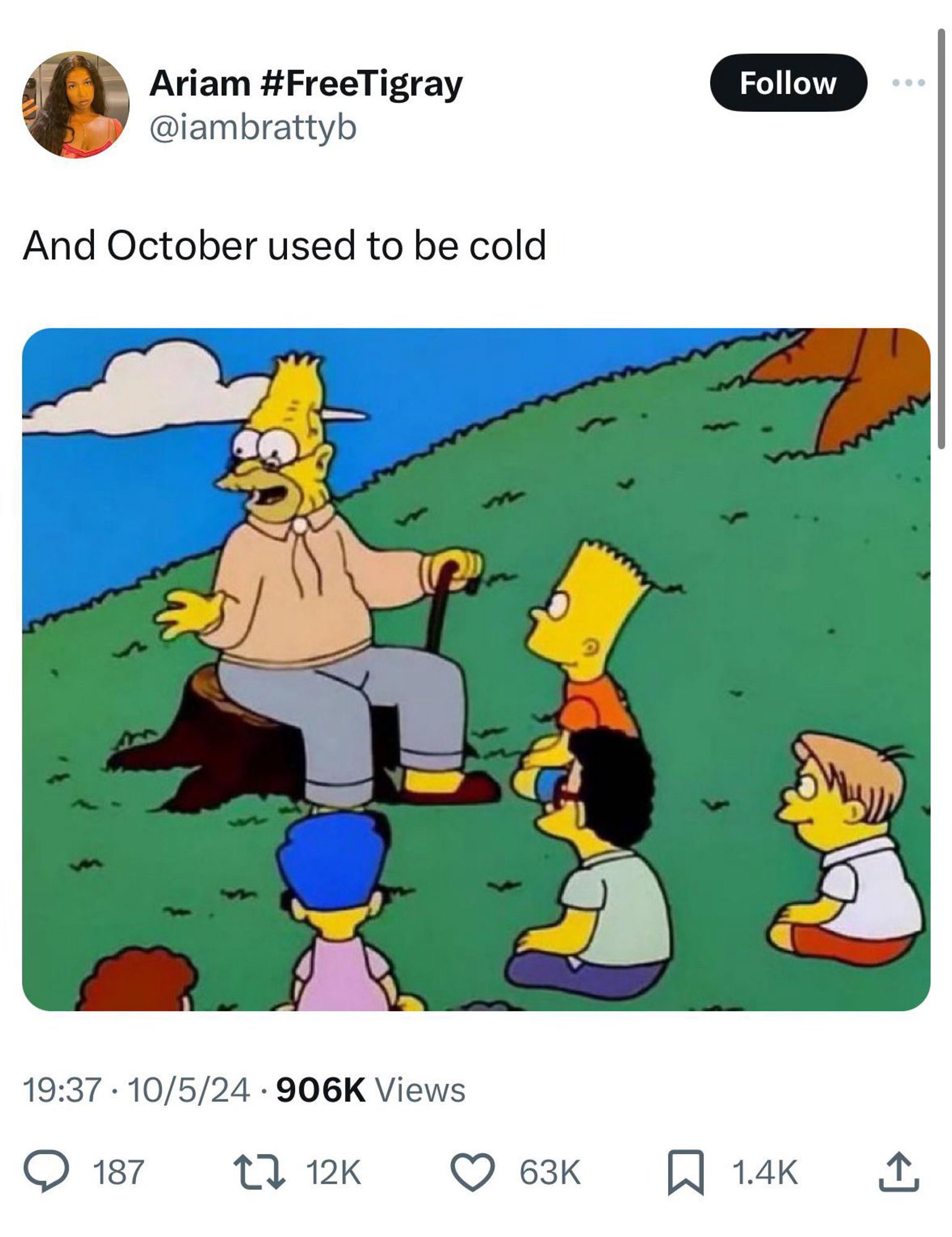 And October used to be cold