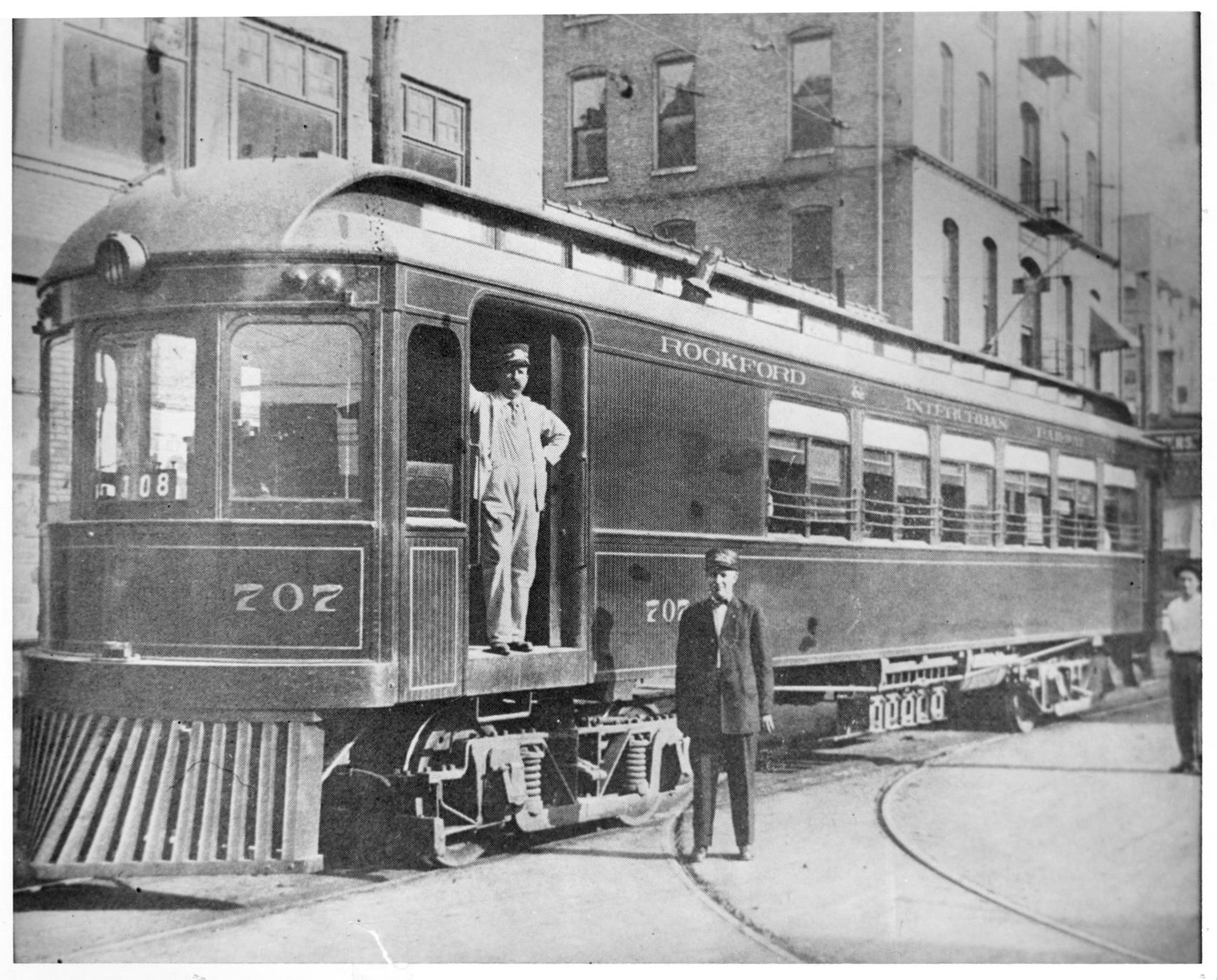 Image of a electrified rail car from the Rockford and Intraurban Railway