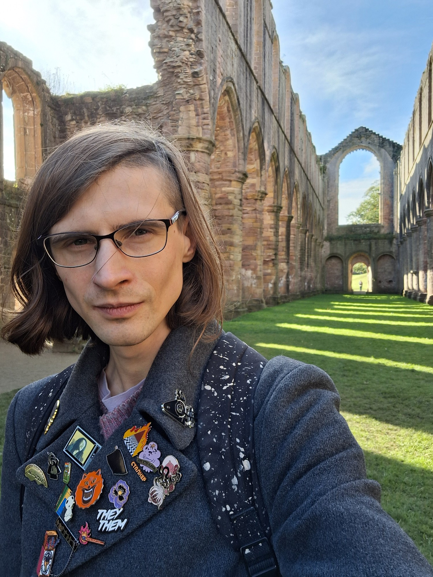 Me in front of a ruined abbey