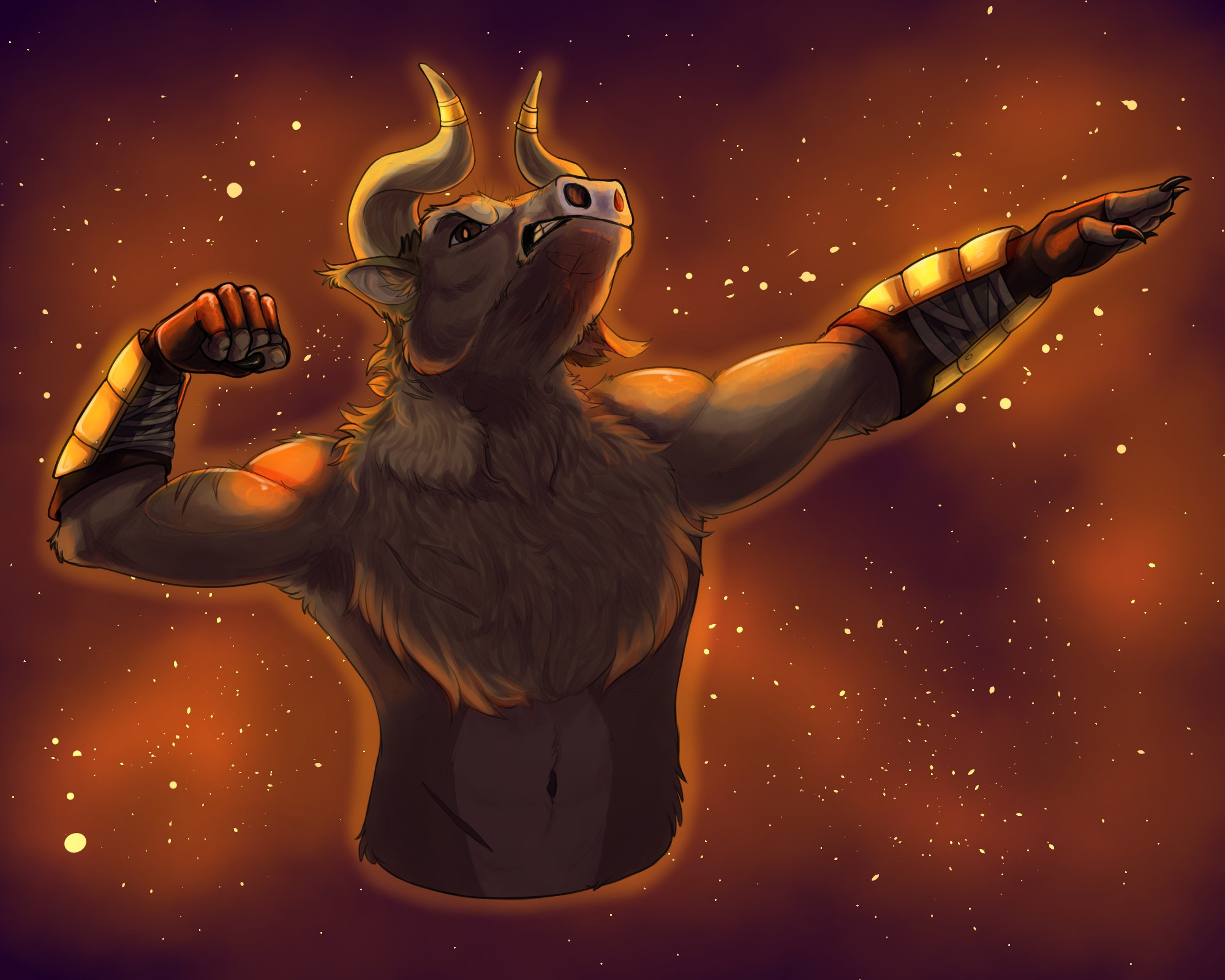 Minotaur flexing his guns yeah baby