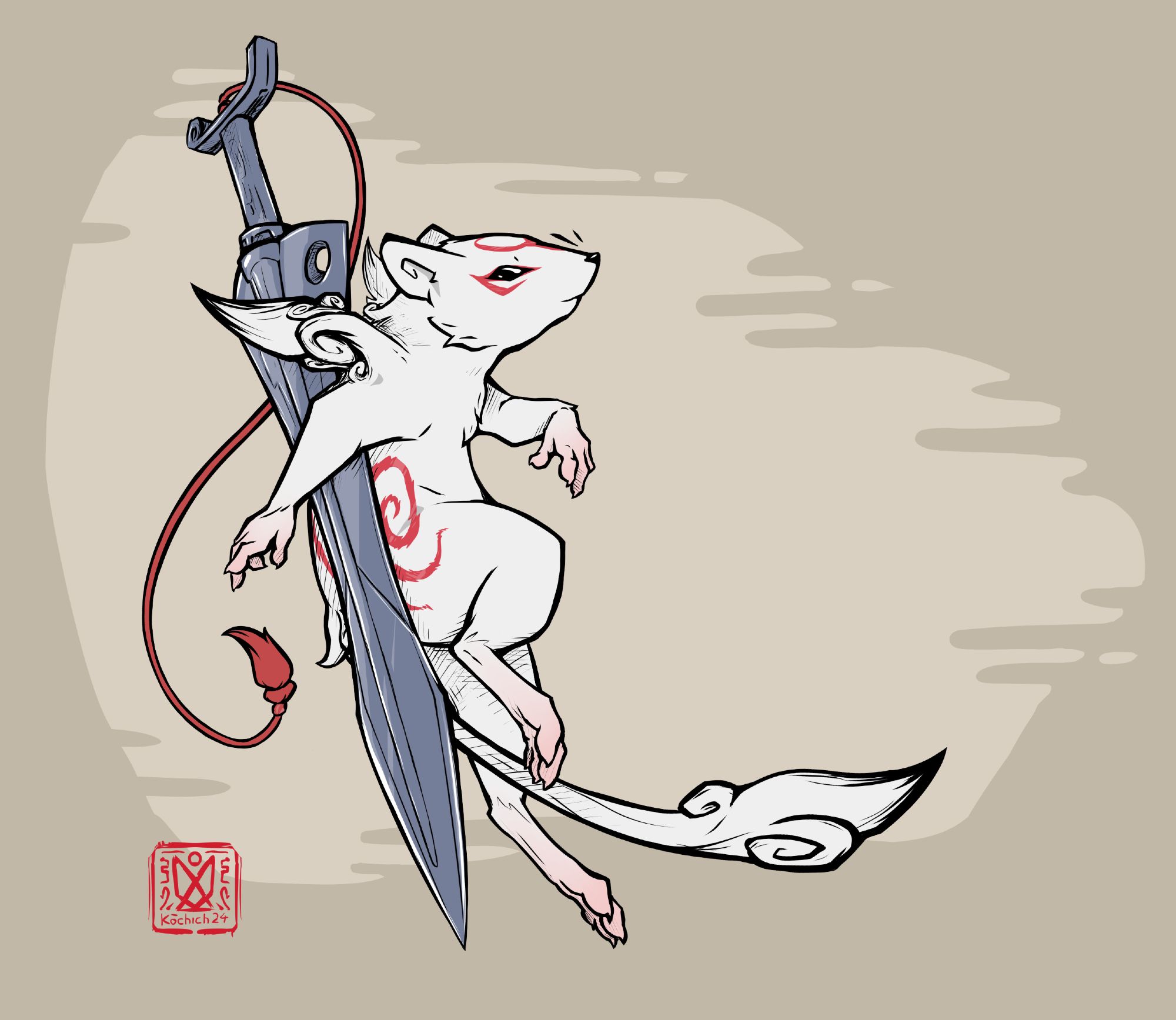 Tachigami from Okami, the god of the slash brush technique.