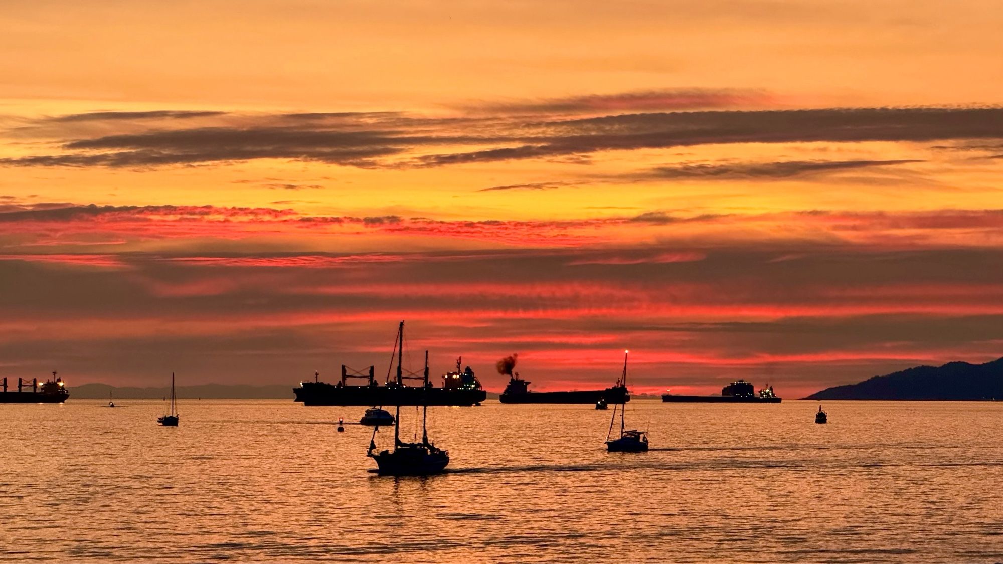 Sunset over Vancouver BC’s English Bay