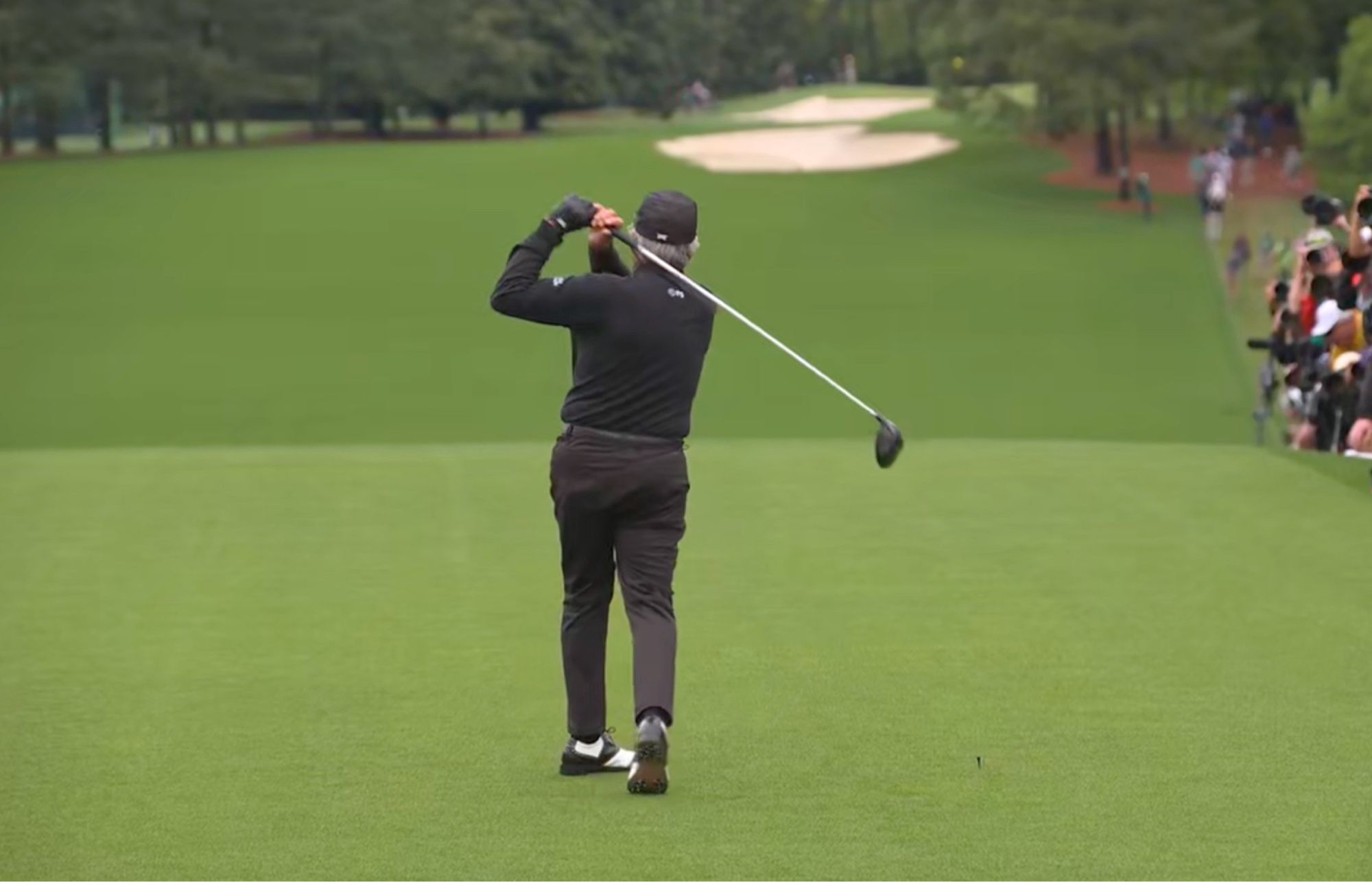 Photo of Gary Player after teeing off